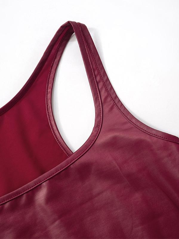 Plain Square Neck Casual Tank Top Product Image