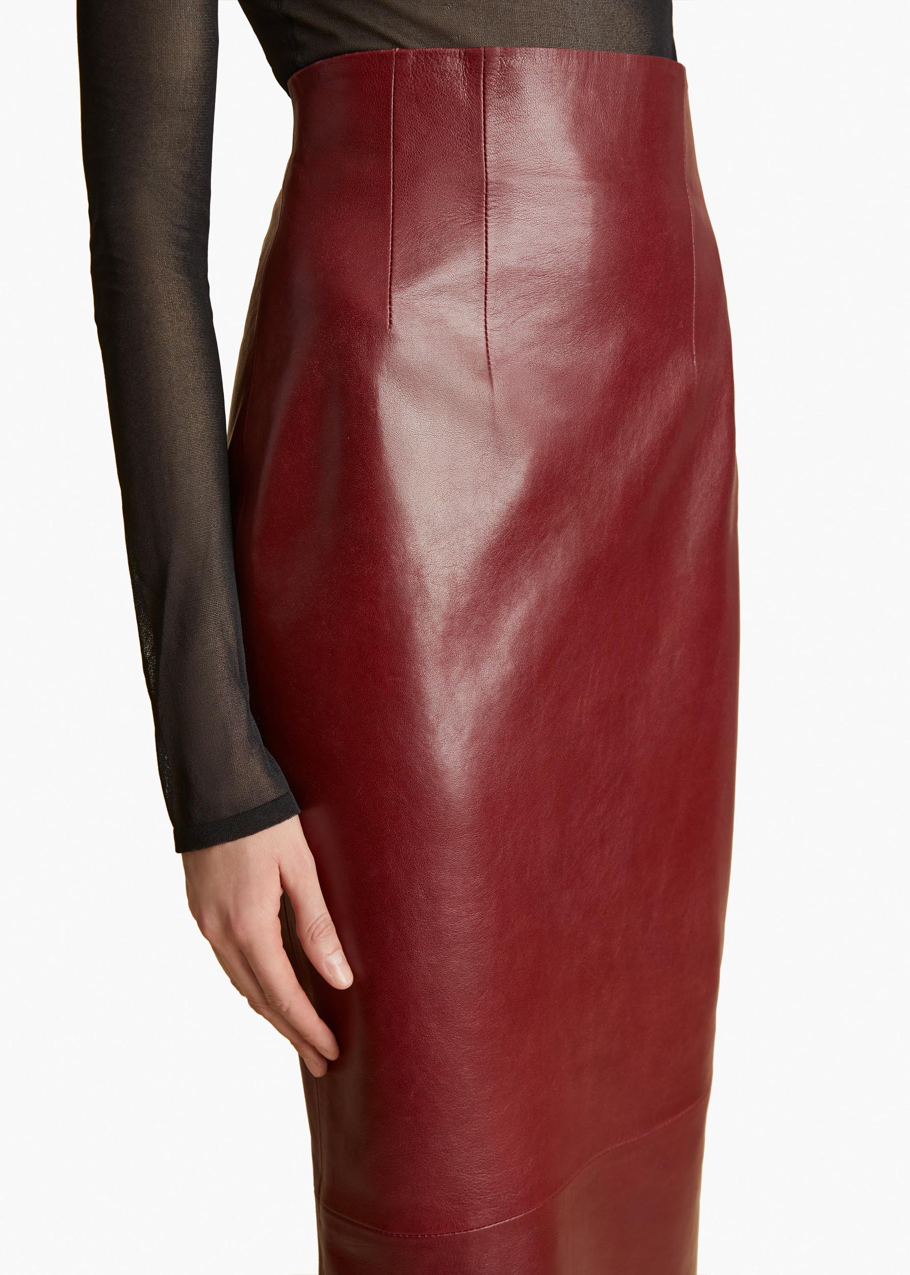 Loxley Skirt in Oxblood Leather Product Image