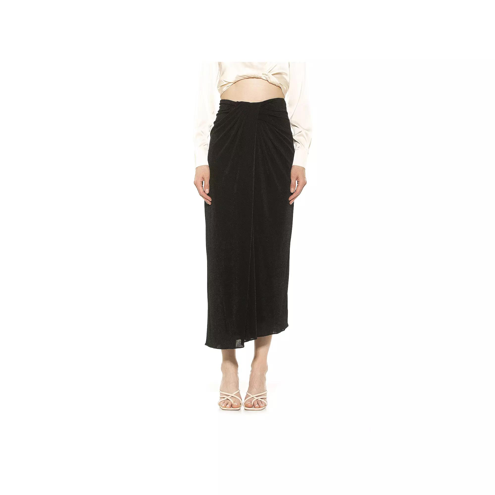 Women's ALEXIA ADMOR Jeanette Front Draped Slinky Midi Skirt, Size: XL, Blush Product Image