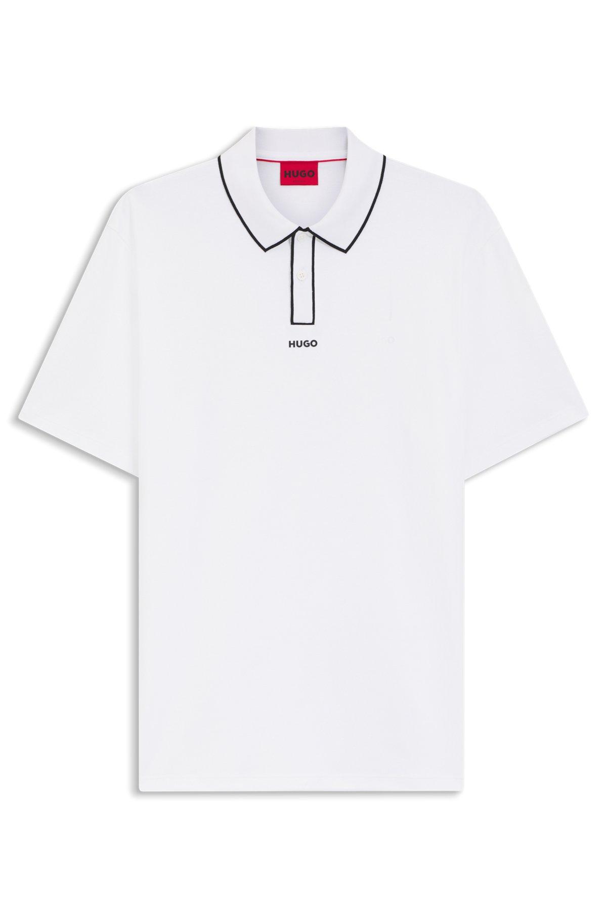Cotton-jersey polo shirt with contrast edges Product Image