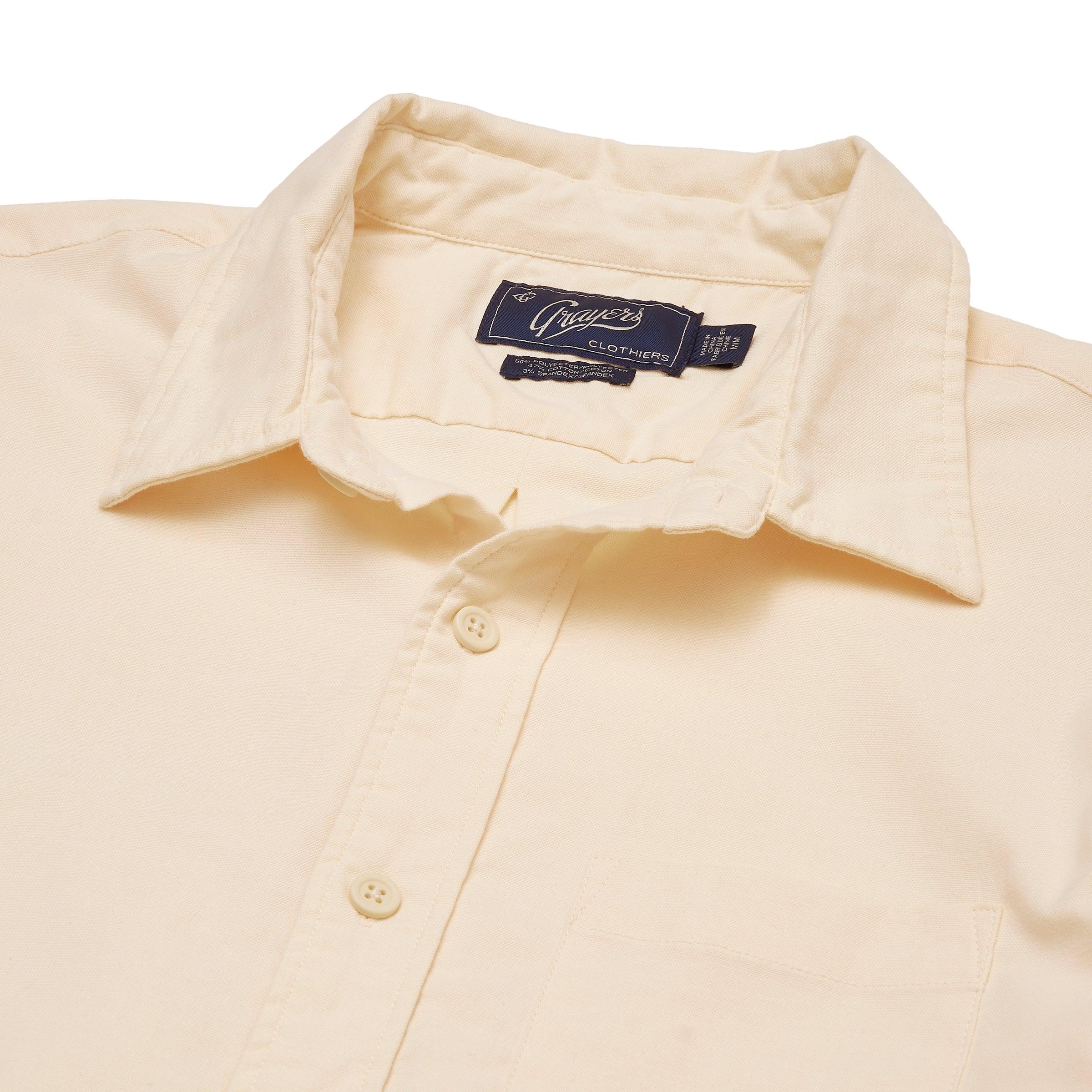 Charles Stretch Oxford Shirt - Cream Product Image