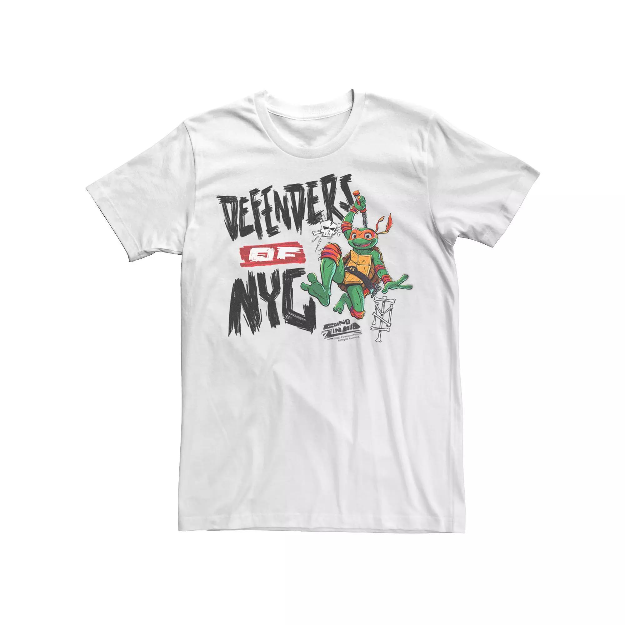 Men's TMNT Mutant Mayhem Defenders Of NYC Graphic Tee, Size: Large, White Product Image