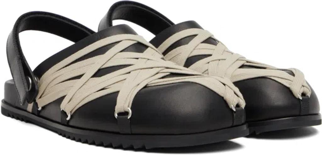 RICK OWENS Leather Loafers With Crisscross Detail In Black Product Image