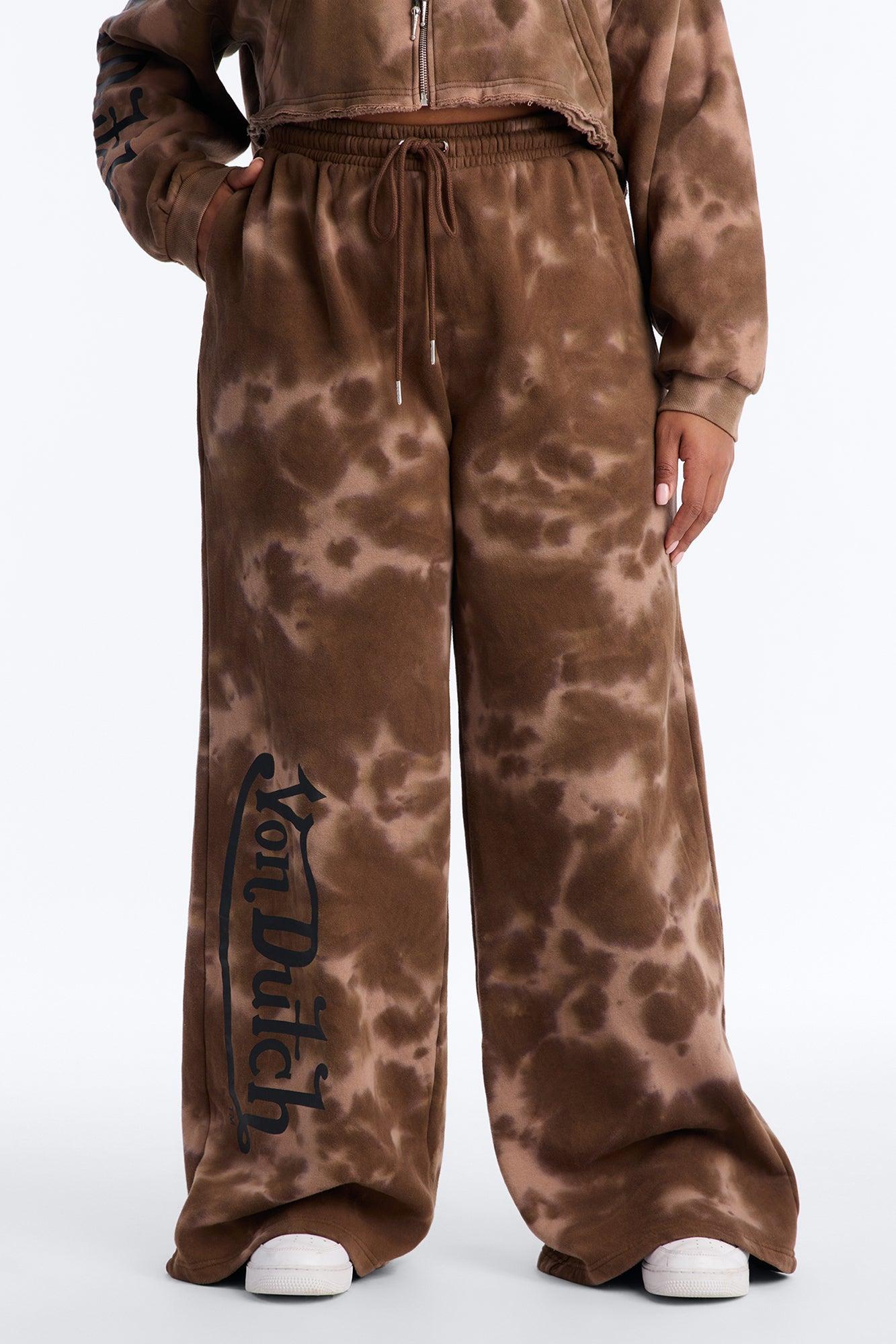 Von Dutch Ash Rider Washed Pants - Brown Combo Female Product Image