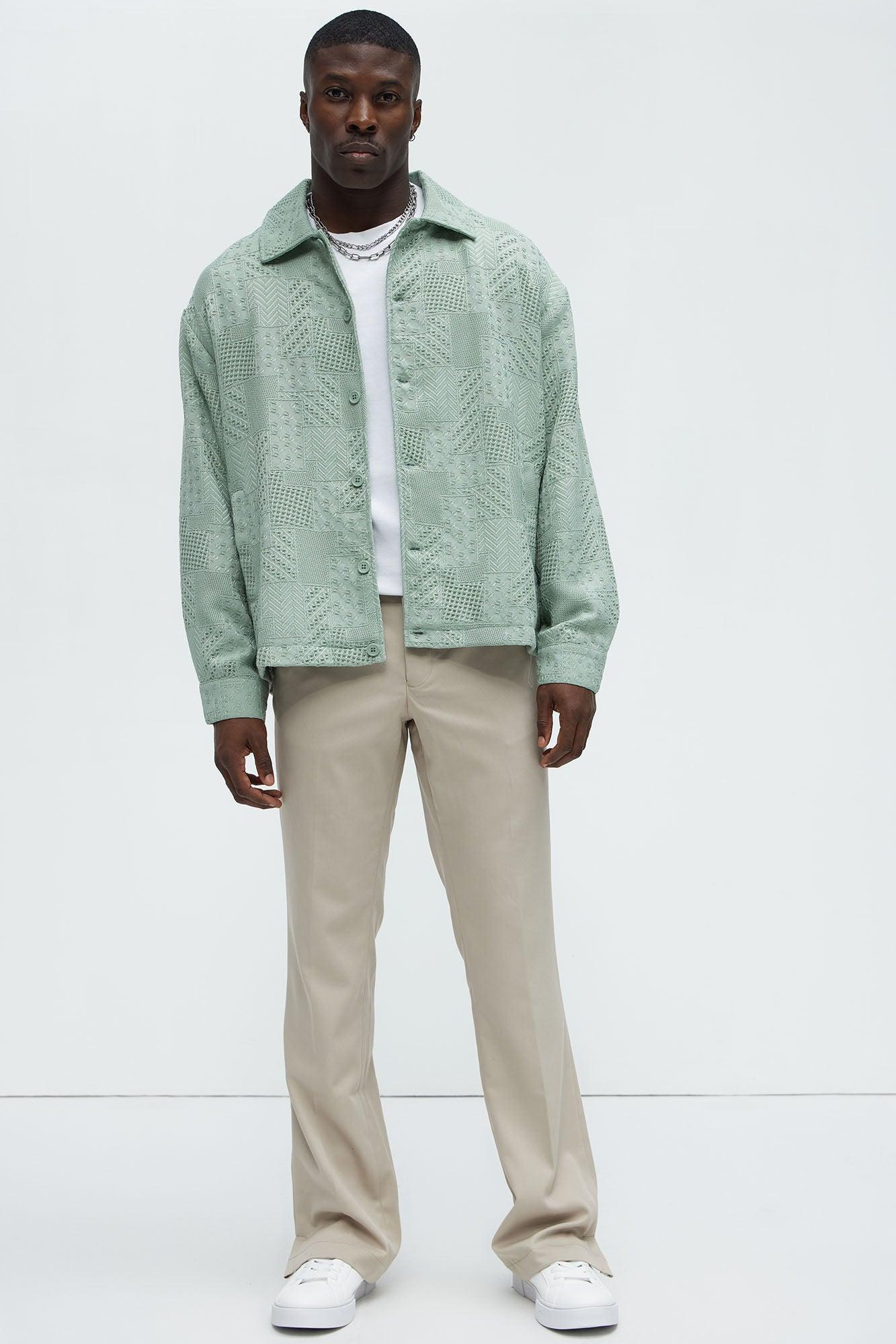 Meknes Jacquard Pattern Jacket - Sage Product Image