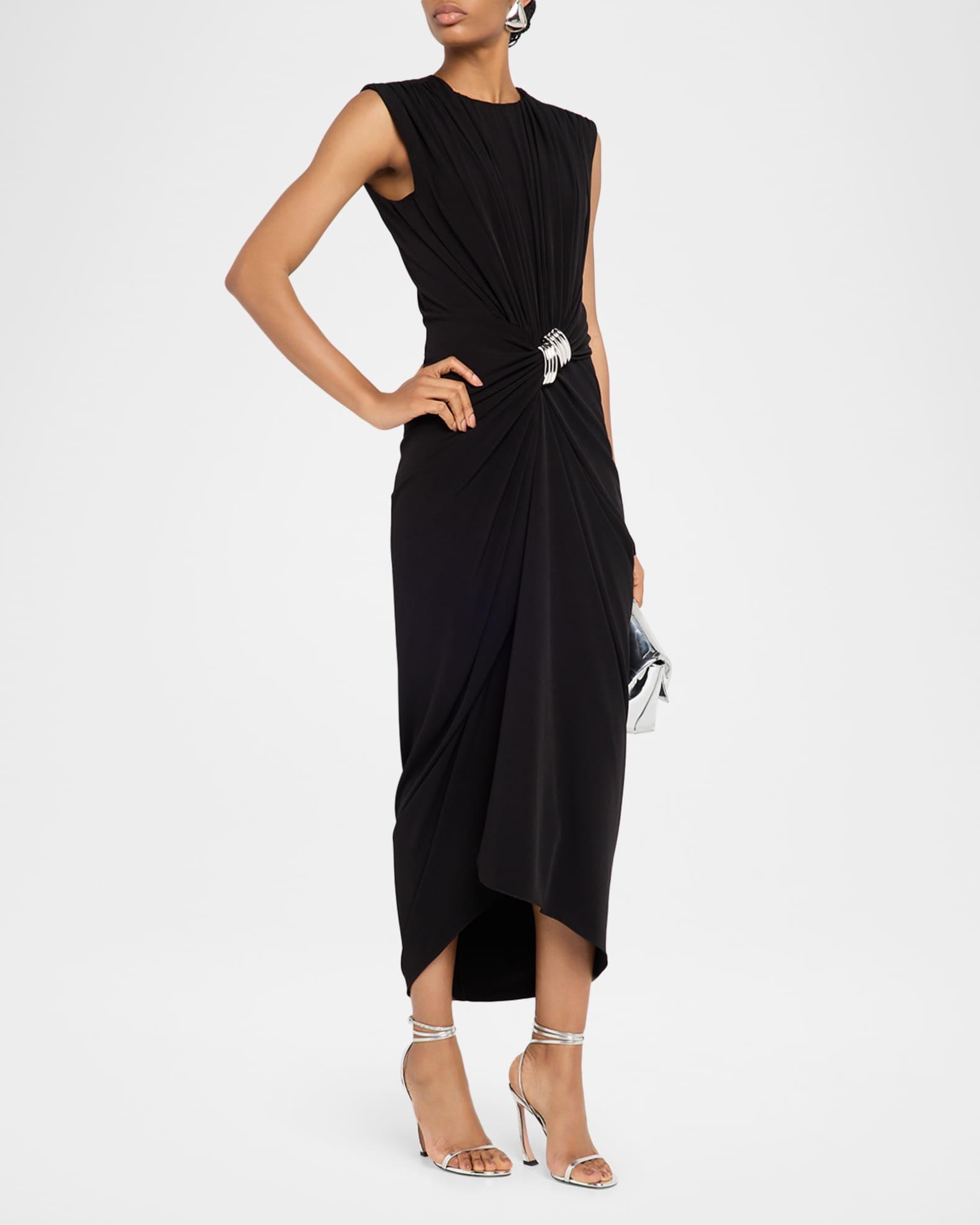Serena Swirl Draped Midi Dress Product Image