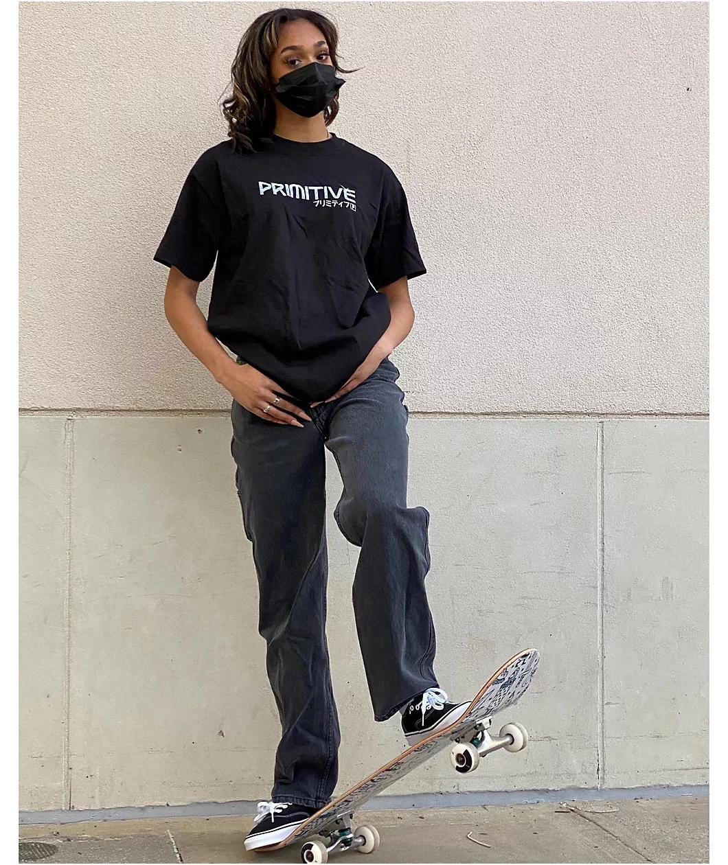 Empyre Tori 90s Black Wash Carpenter Skate Jeans Product Image