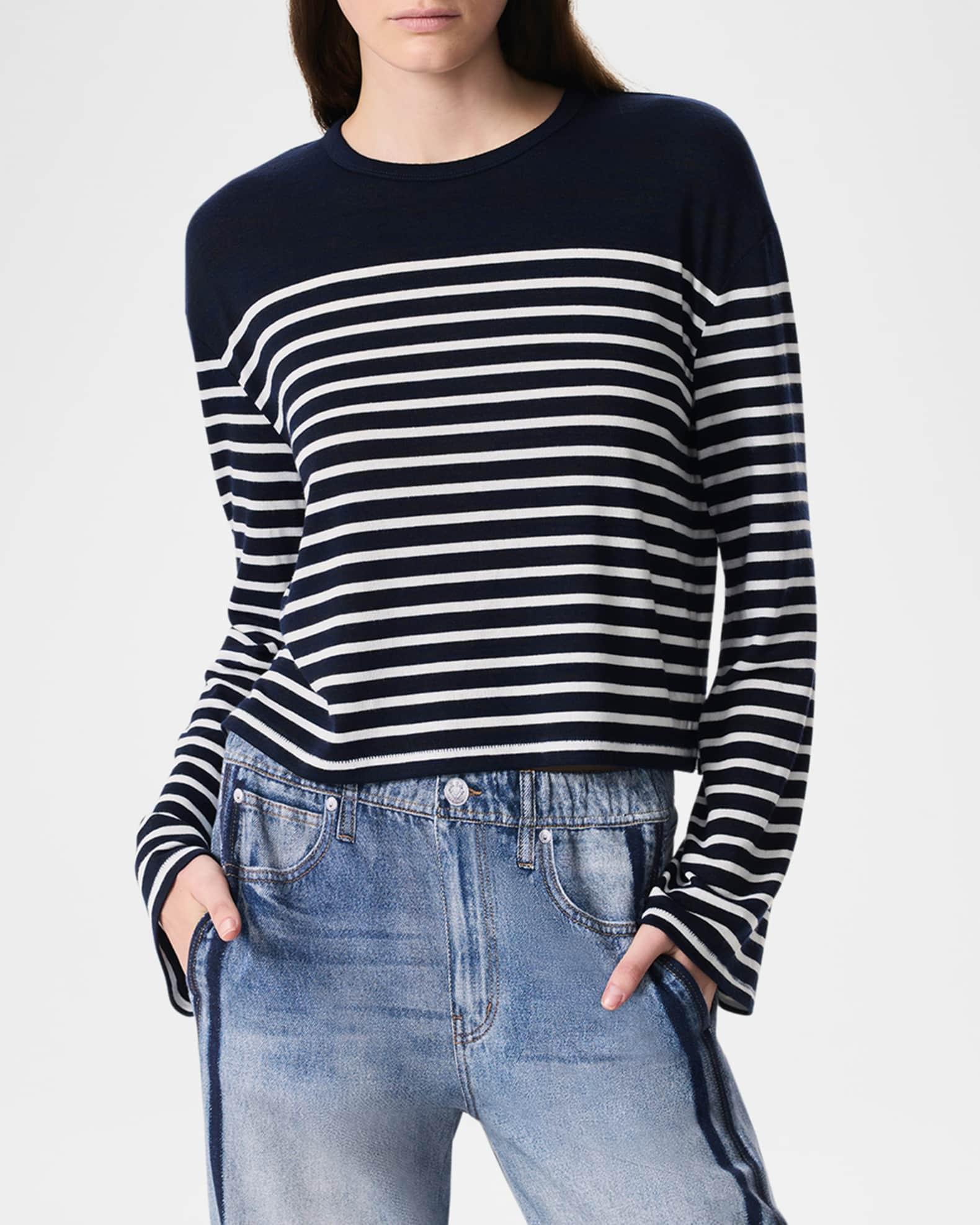 The Knit Stripe Boxy Long-Sleeve Tee Product Image
