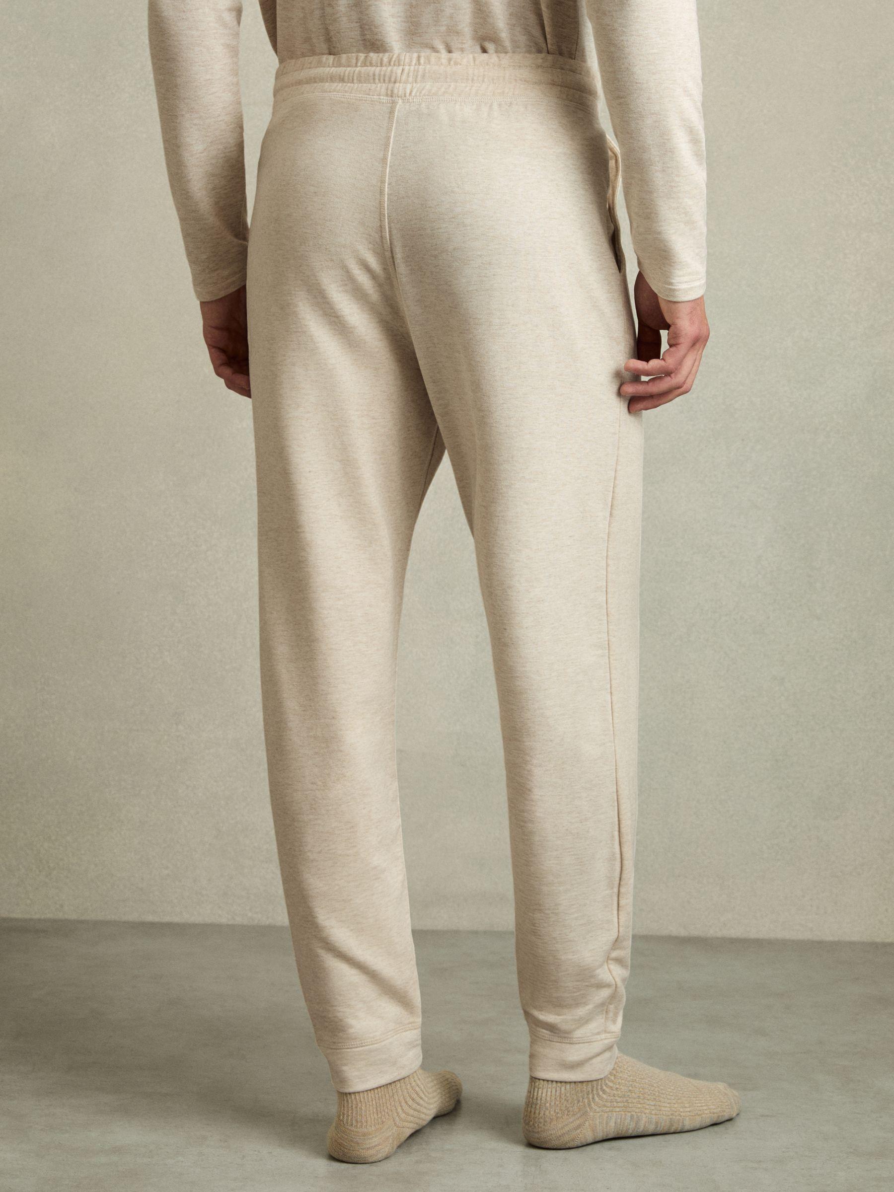 Drawstring Fleece Lined Joggers in Oatmeal Melange Product Image