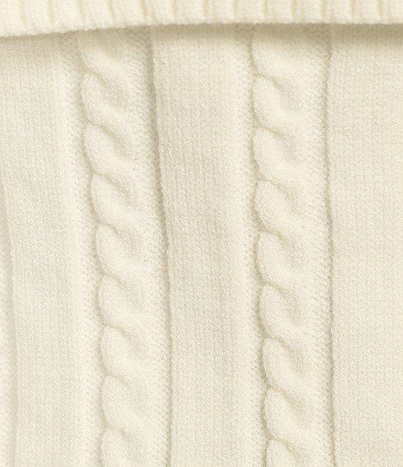 Say What Off The Shoulder Long Sleeve Cable Knit Top Product Image