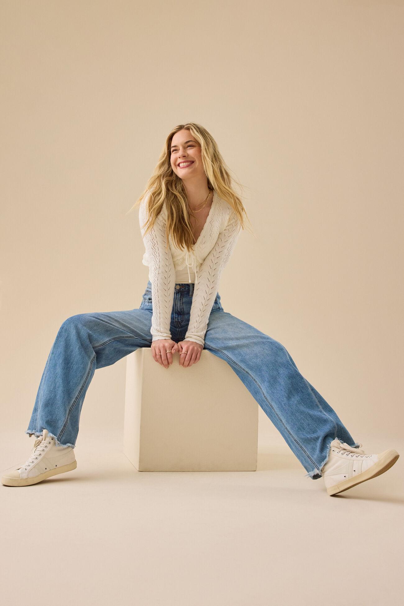 Maria Pointelle Lace Trim Shrug Product Image