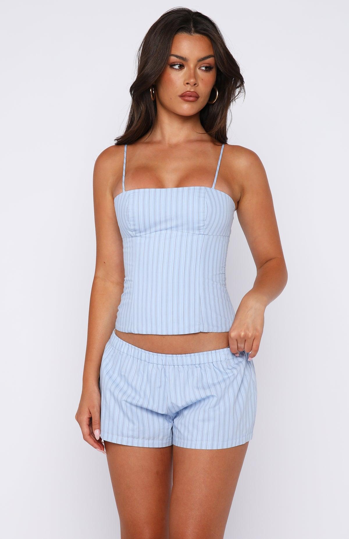 Born To Glow Bustier Blue Stripe Product Image