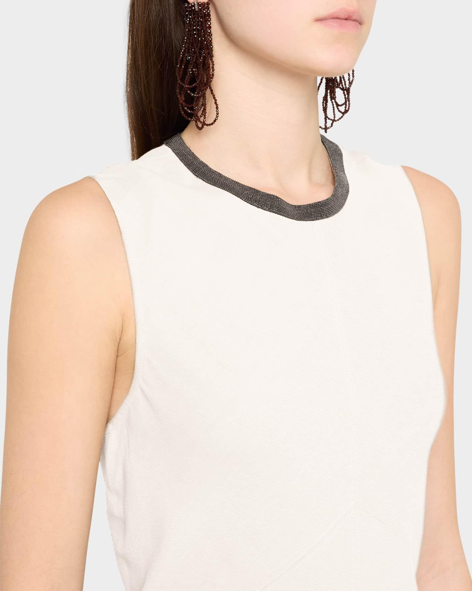 Monili Neckline Linen Twill Dress Product Image