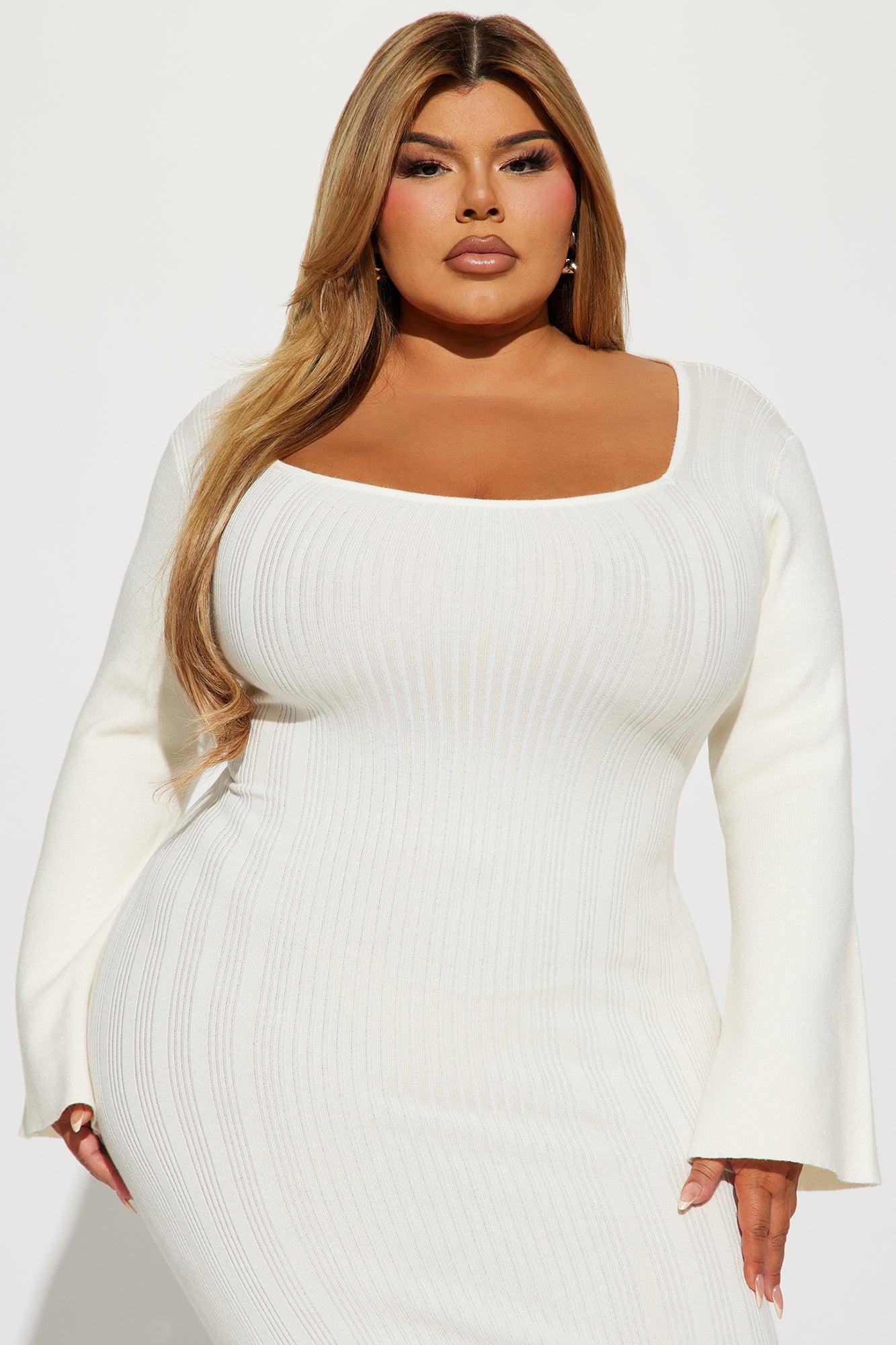 Marie Sweater Maxi Dress - Cream Female Product Image