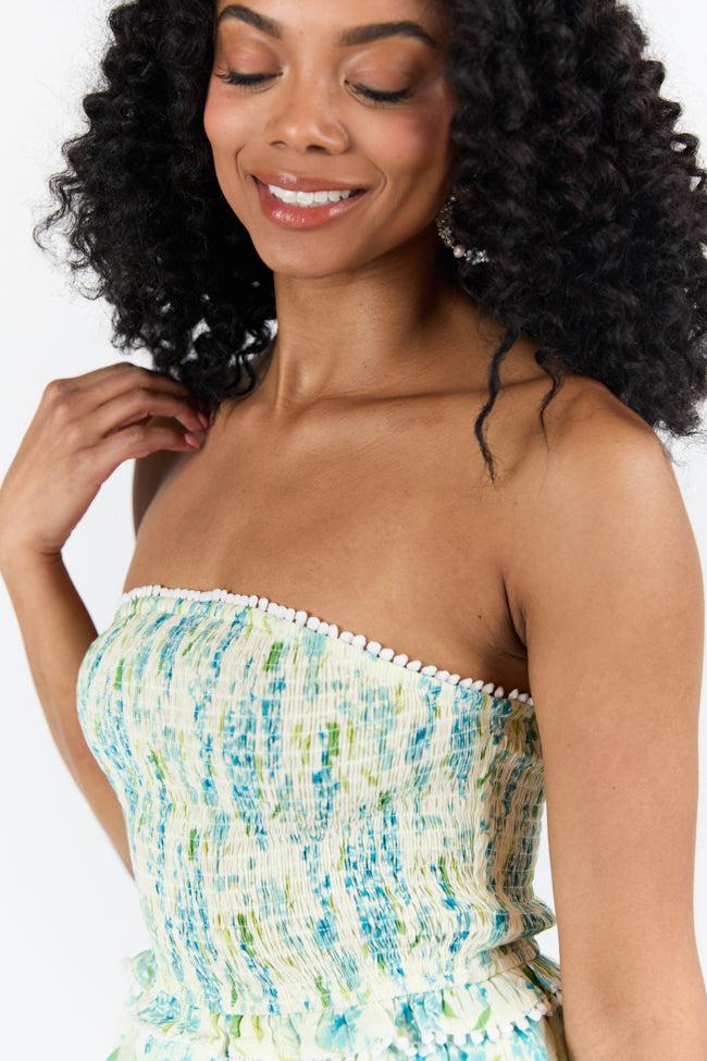 Garden Essence Multi Floral Strapless Mini Dress FINAL SALE Product Image