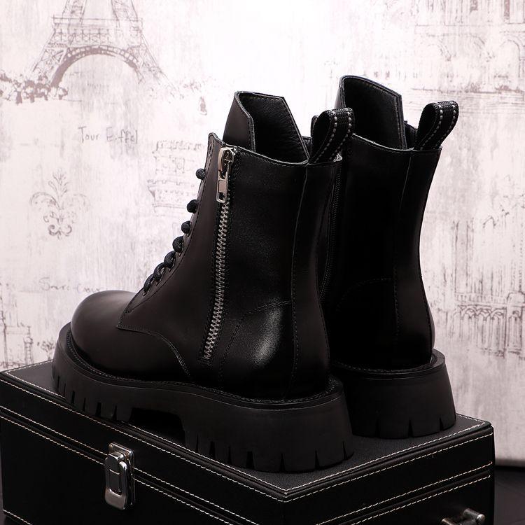 Platform Lace Up Short Boots Product Image