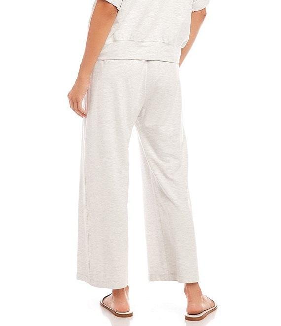 Karen Kane French Terry High-Rise Wide-Leg Pull-On Ankle Lounge Pants Product Image