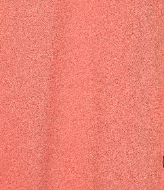 Jones New York Crew Neck Short Sleeve Button Detail Blouse Product Image