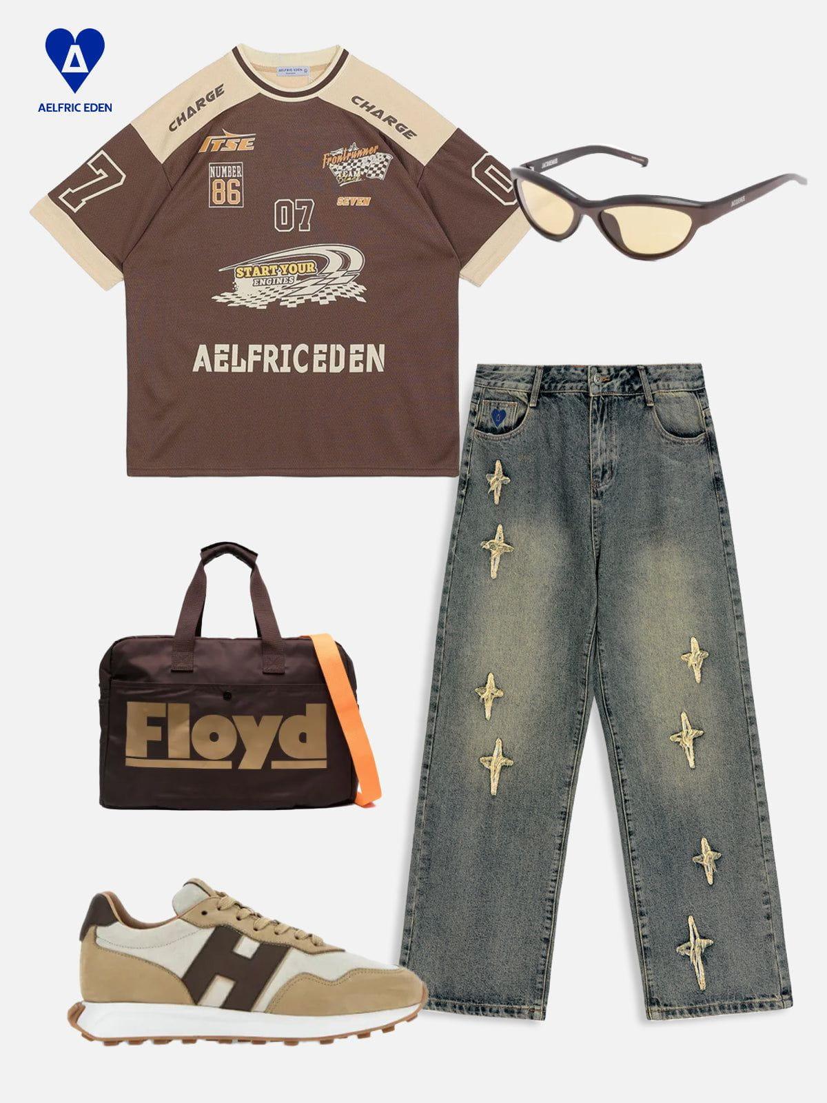 Aelfric Eden Star Washed Straight Jeans Product Image