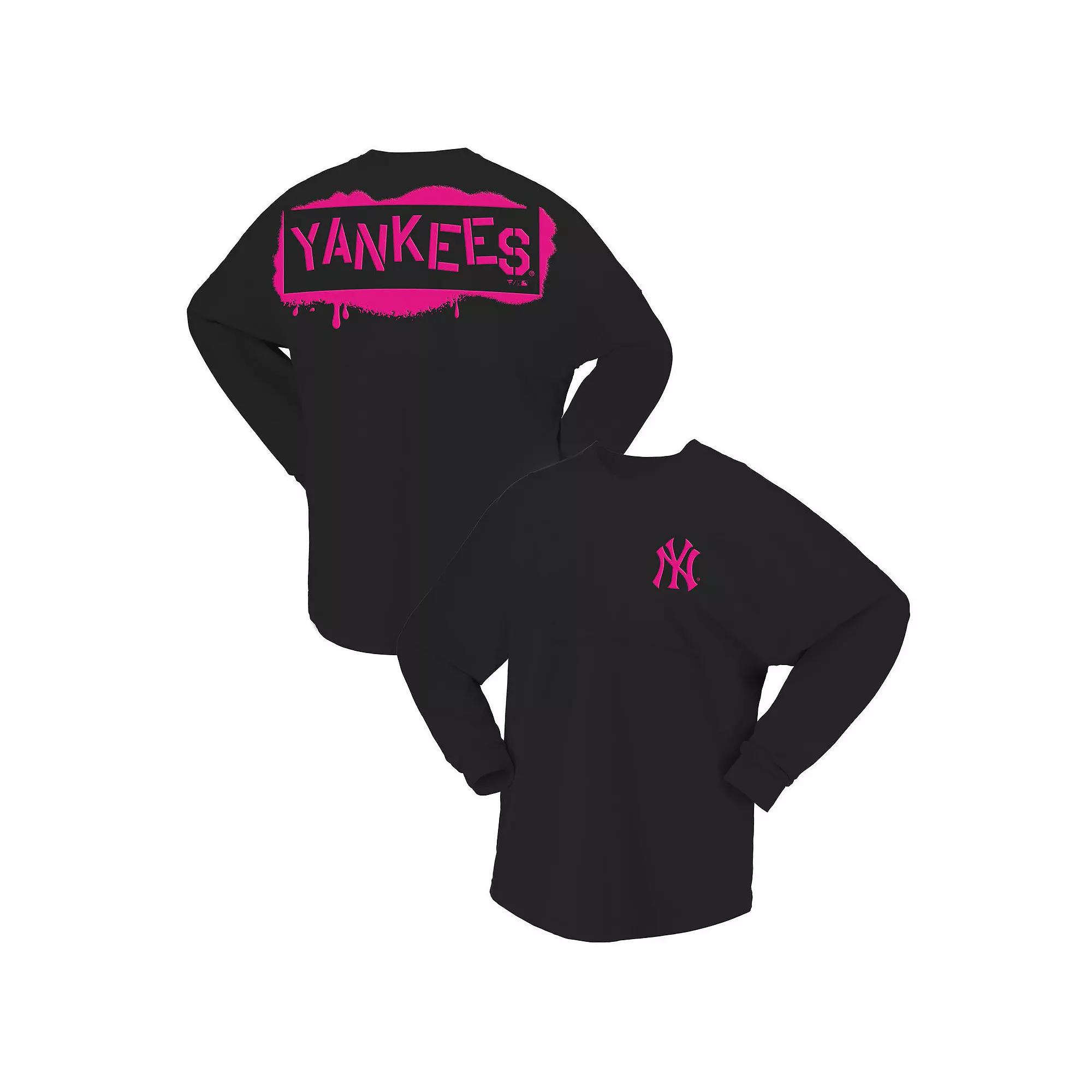 Women's Fanatics  Black New York Yankees Neon Jersey Long Sleeve T-Shirt, Size: XXL Product Image