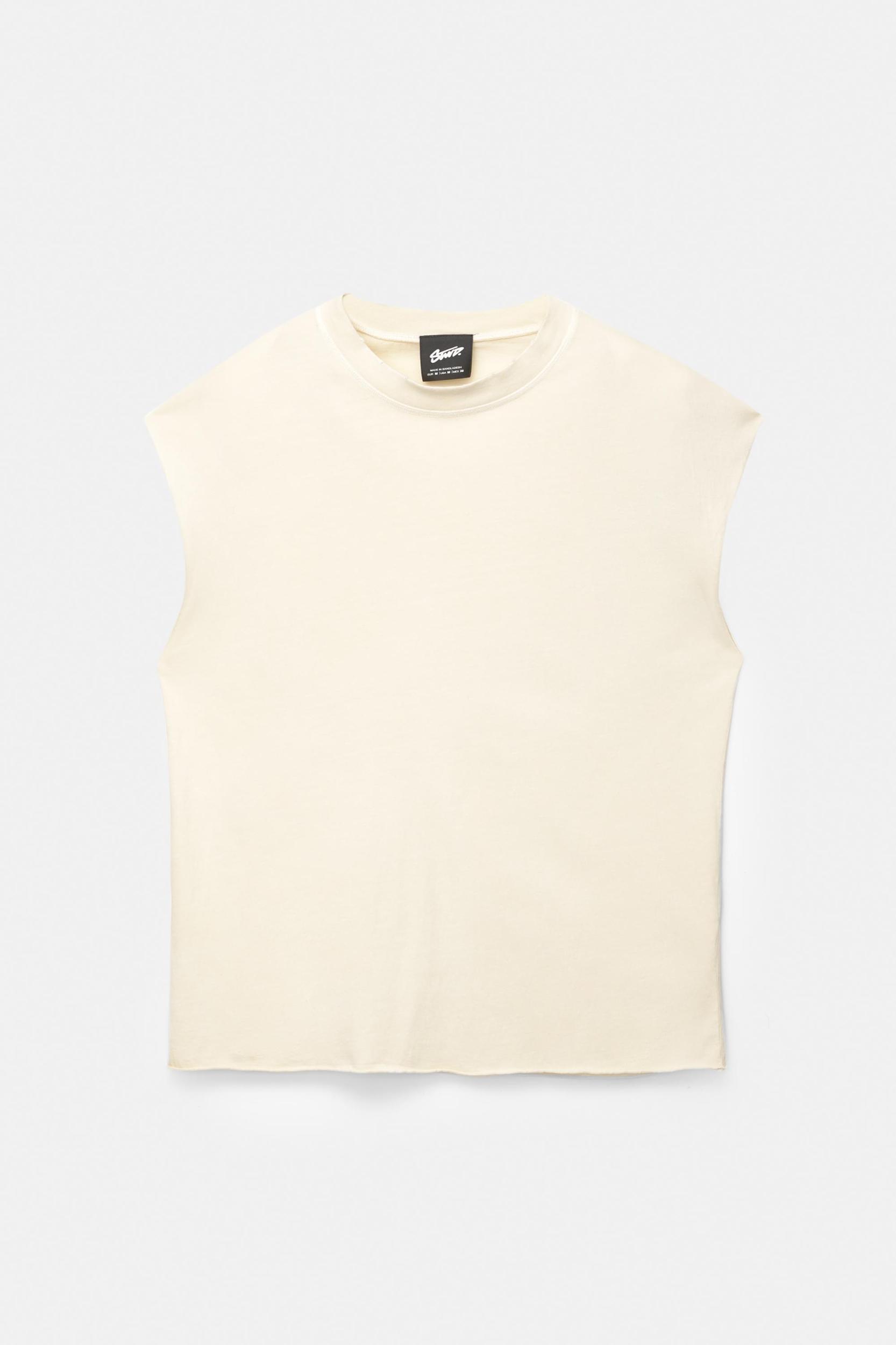 Washed sleeveless T-shirt Product Image