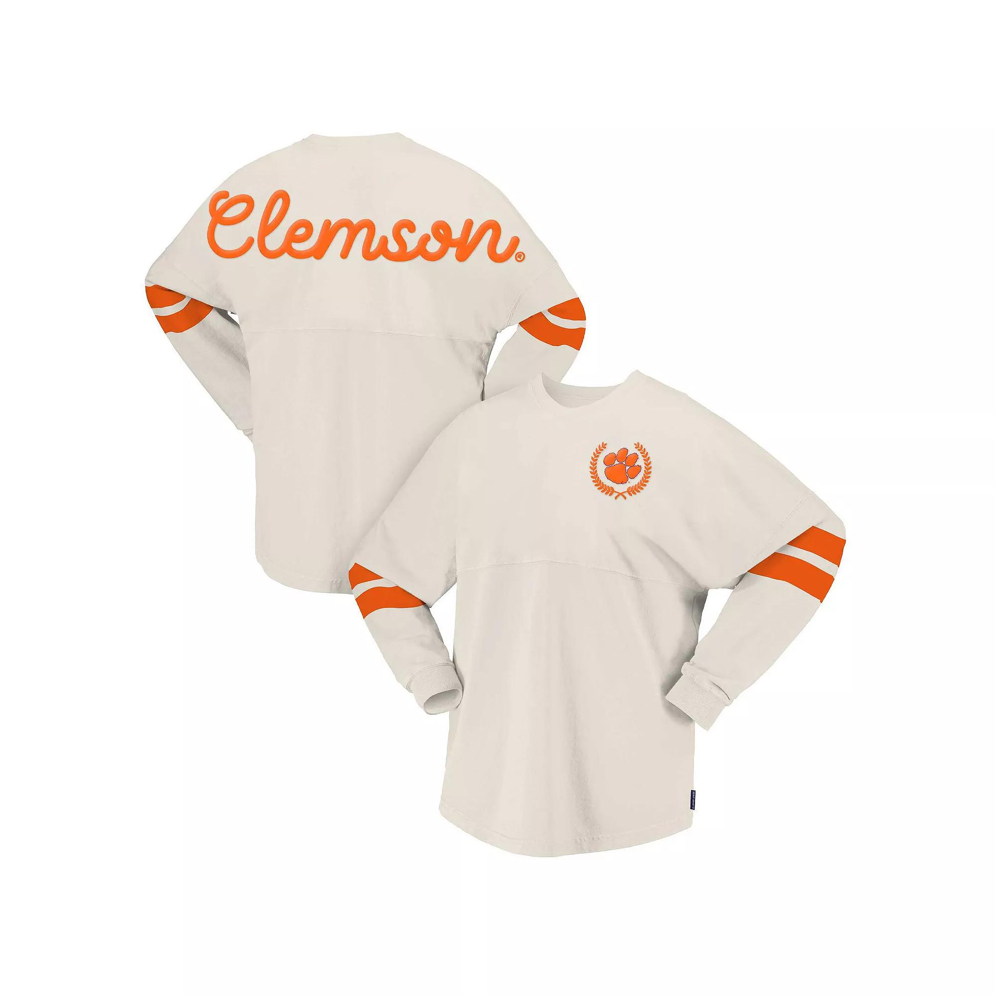 Women's Spirit Jersey Cream Clemson Tigers Oversized T-Shirt, Size: XL, Beige Product Image