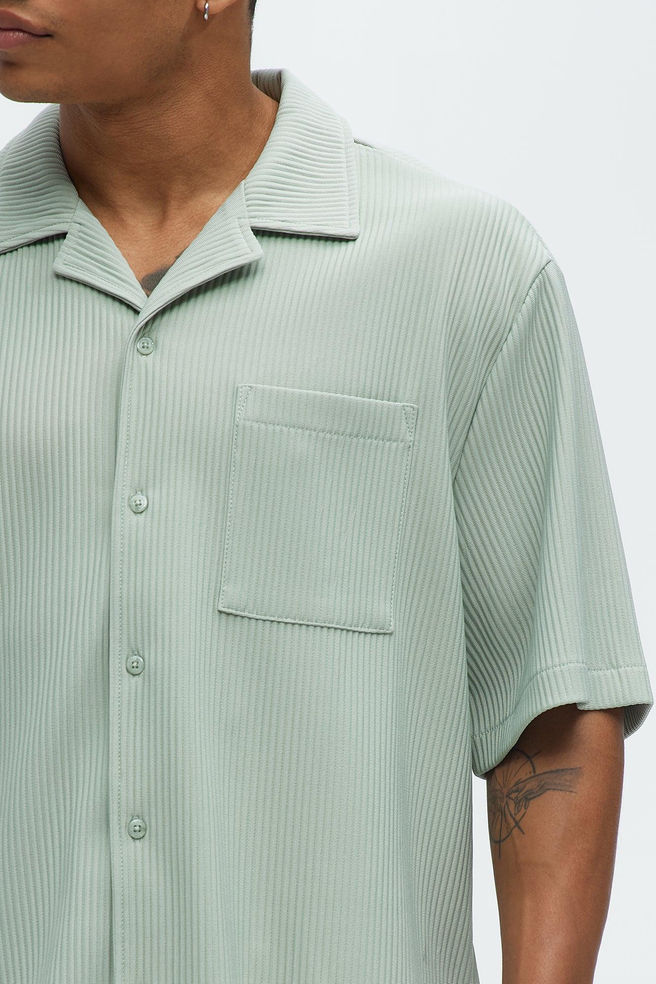 Show Up Short Sleeve Cuban Shirt - Sage Product Image