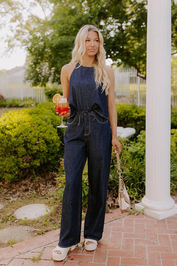 Block Party Ready Denim Halter Top Baby Product Image