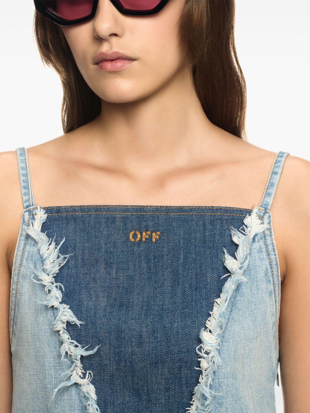 frayed denim mini dress Product Image