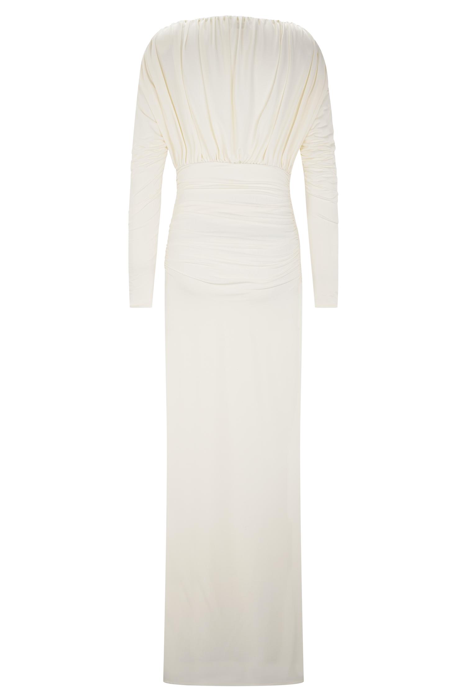 Hayden Long Sleeve Plunge Maxi Dress - Ivory Product Image