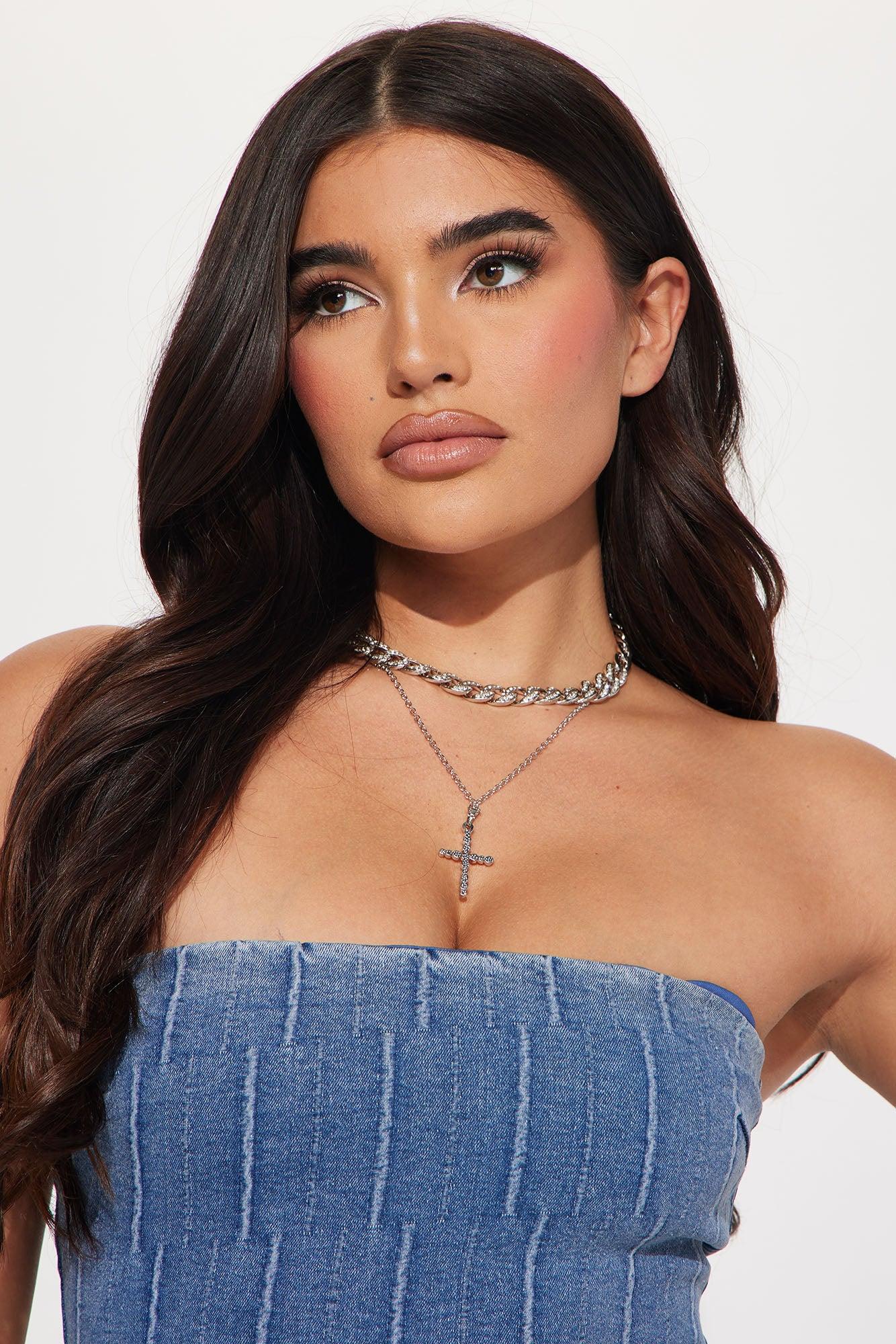 Life Is Good Layered Necklace - Silver Product Image