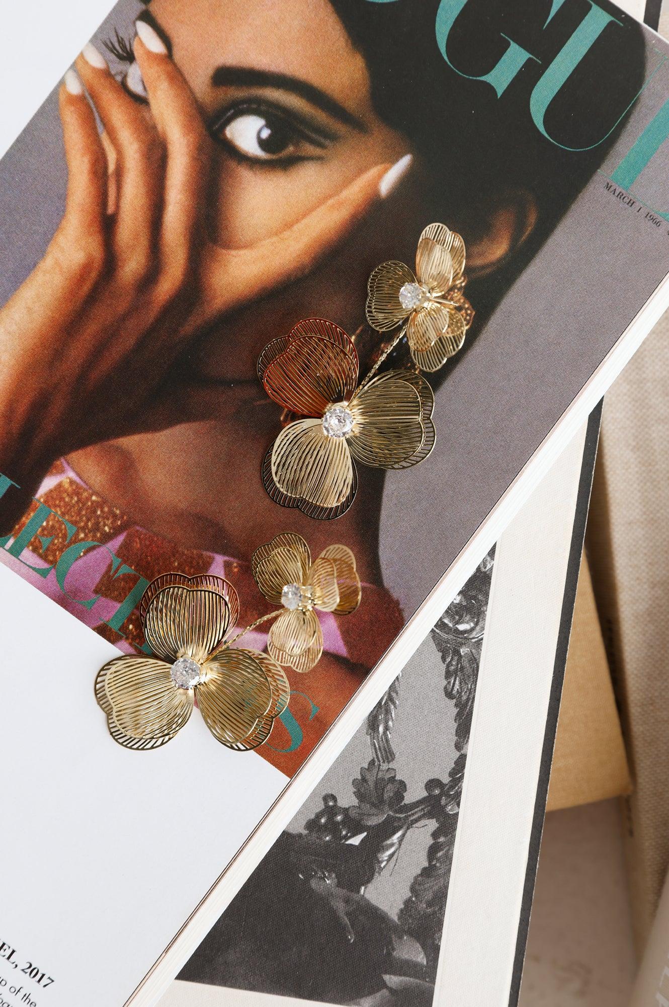 Florals First Earrings Gold Product Image