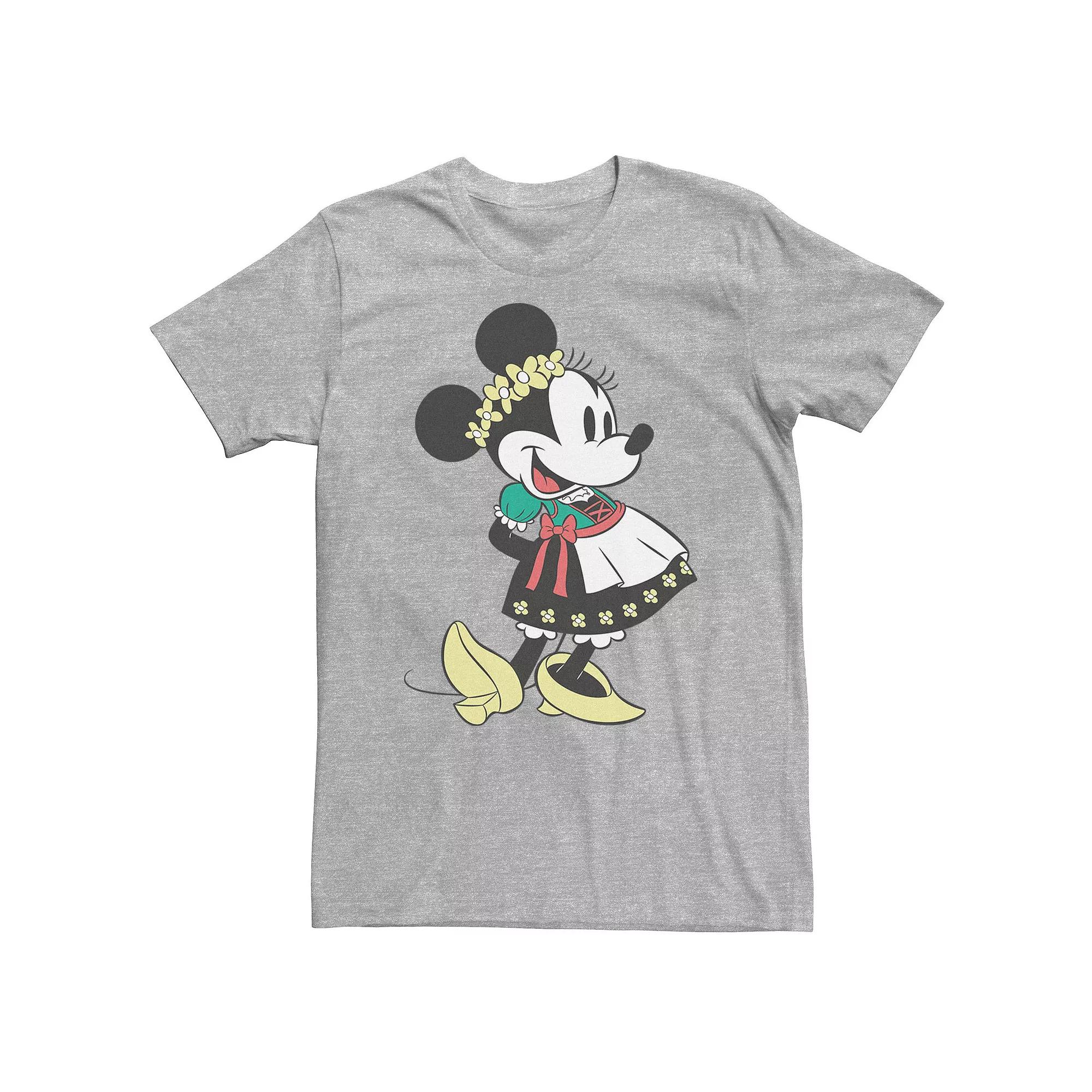 Big & Tall Disney Minnie Mouse Happy Dirndl Portrait Tee, Men's, Size: 3XL Tall, Athletic Grey Product Image