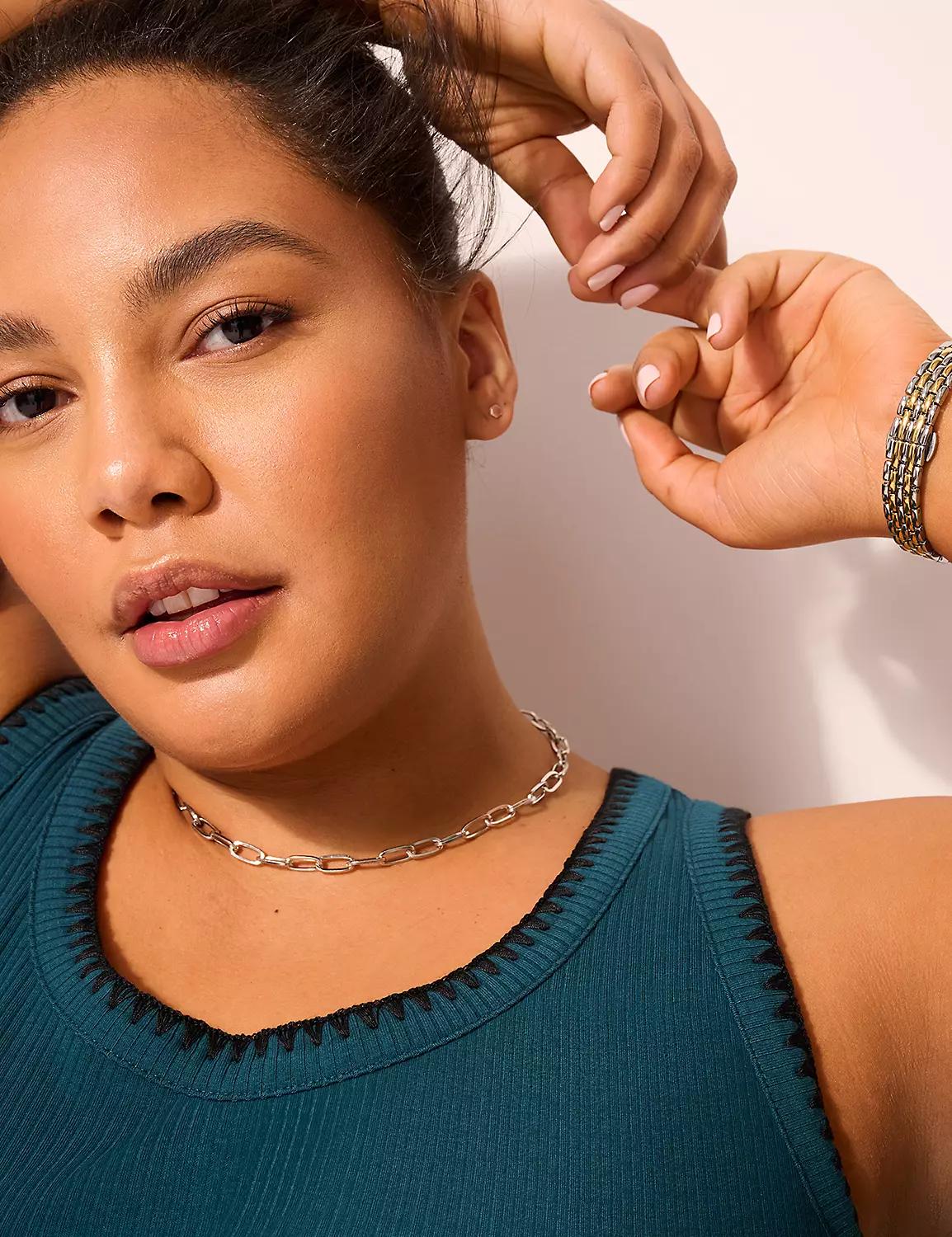 LIVI Ribbed Crochet-Detail Tank Product Image