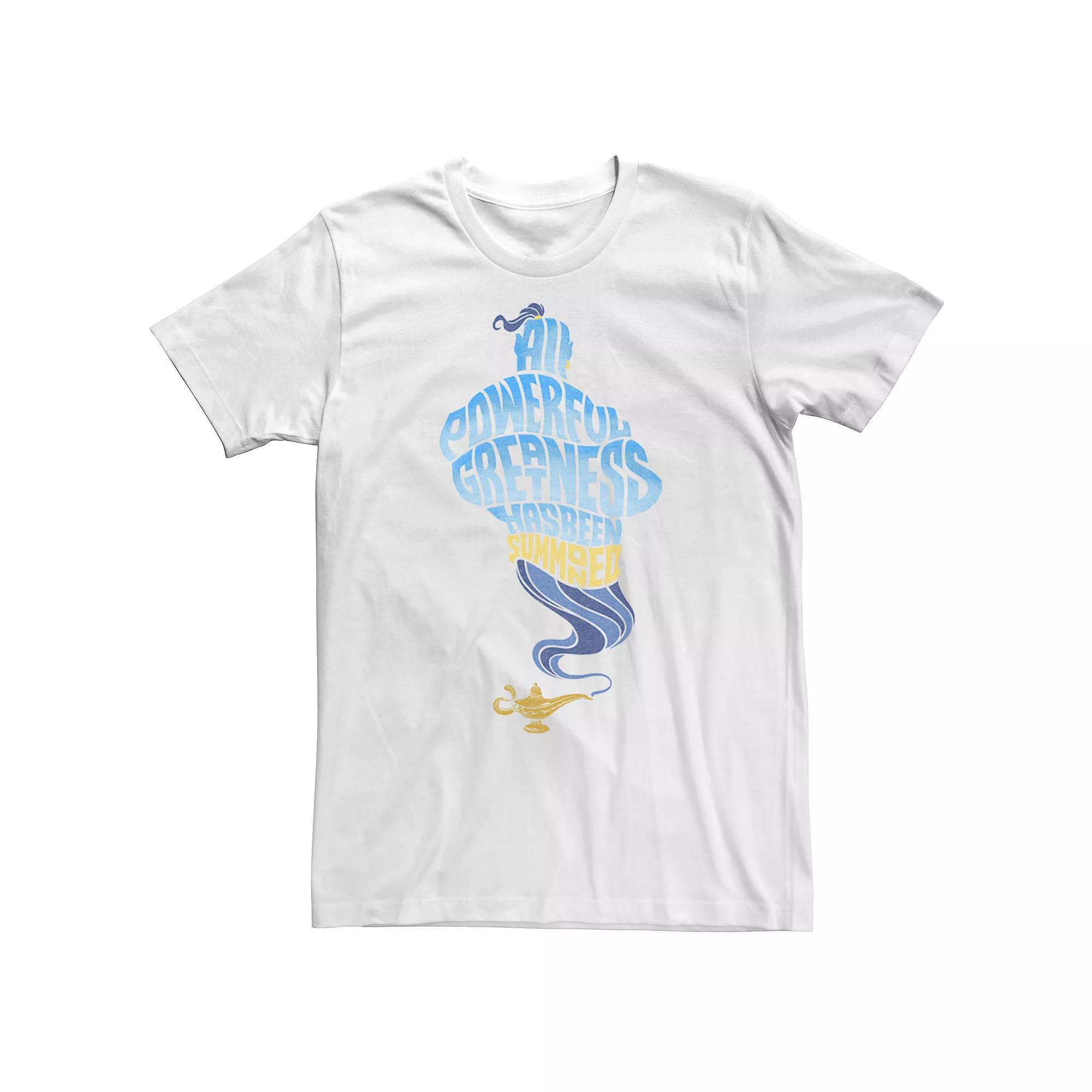 Big & Tall Disney Aladdin Live Action All Powerful Greatness Word Stack Tee, Men's, Size: XL Tall, White Product Image