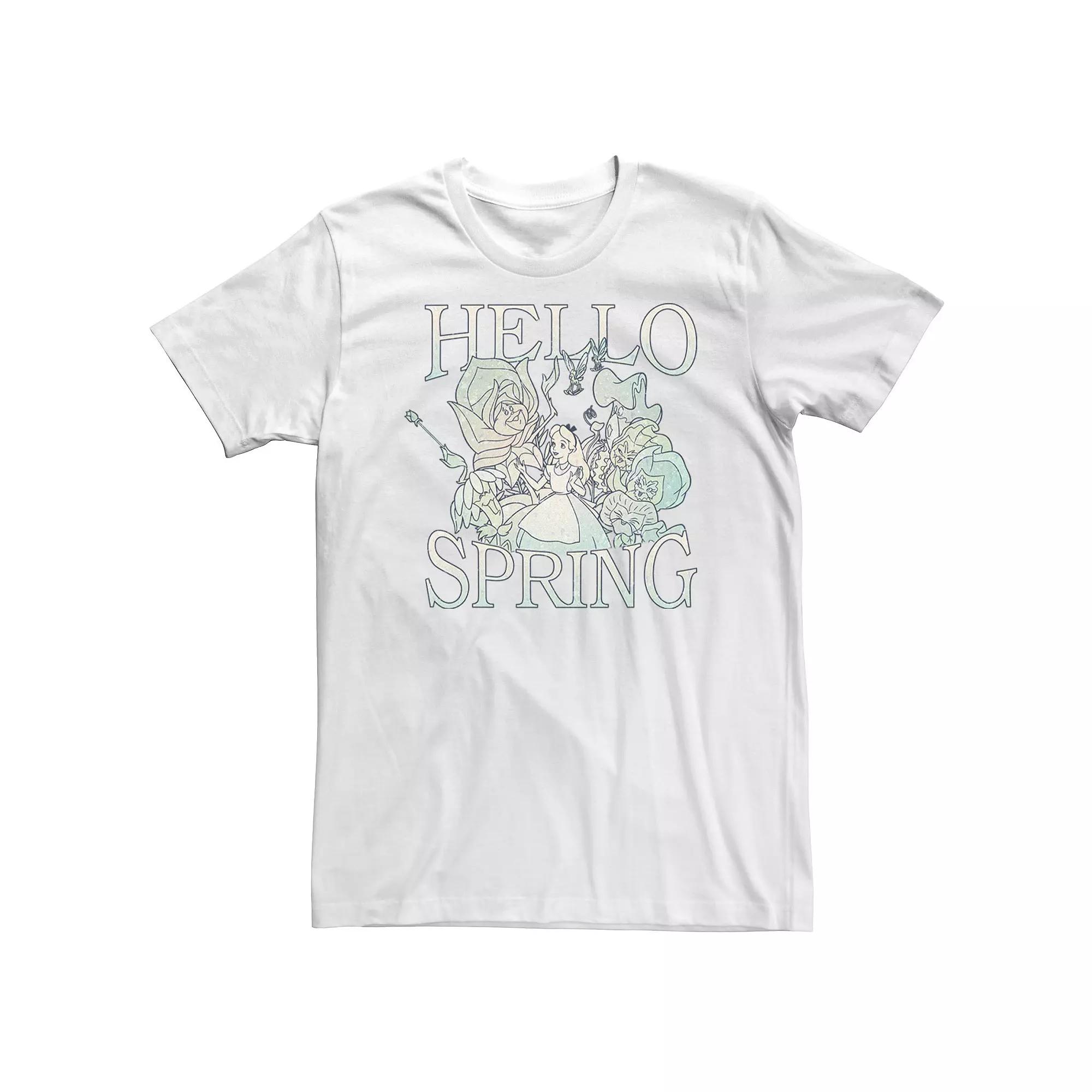 Big & Tall Disney Alice In Wonderland Hello Spring Tee, Men's, Size: 5XL, White Product Image