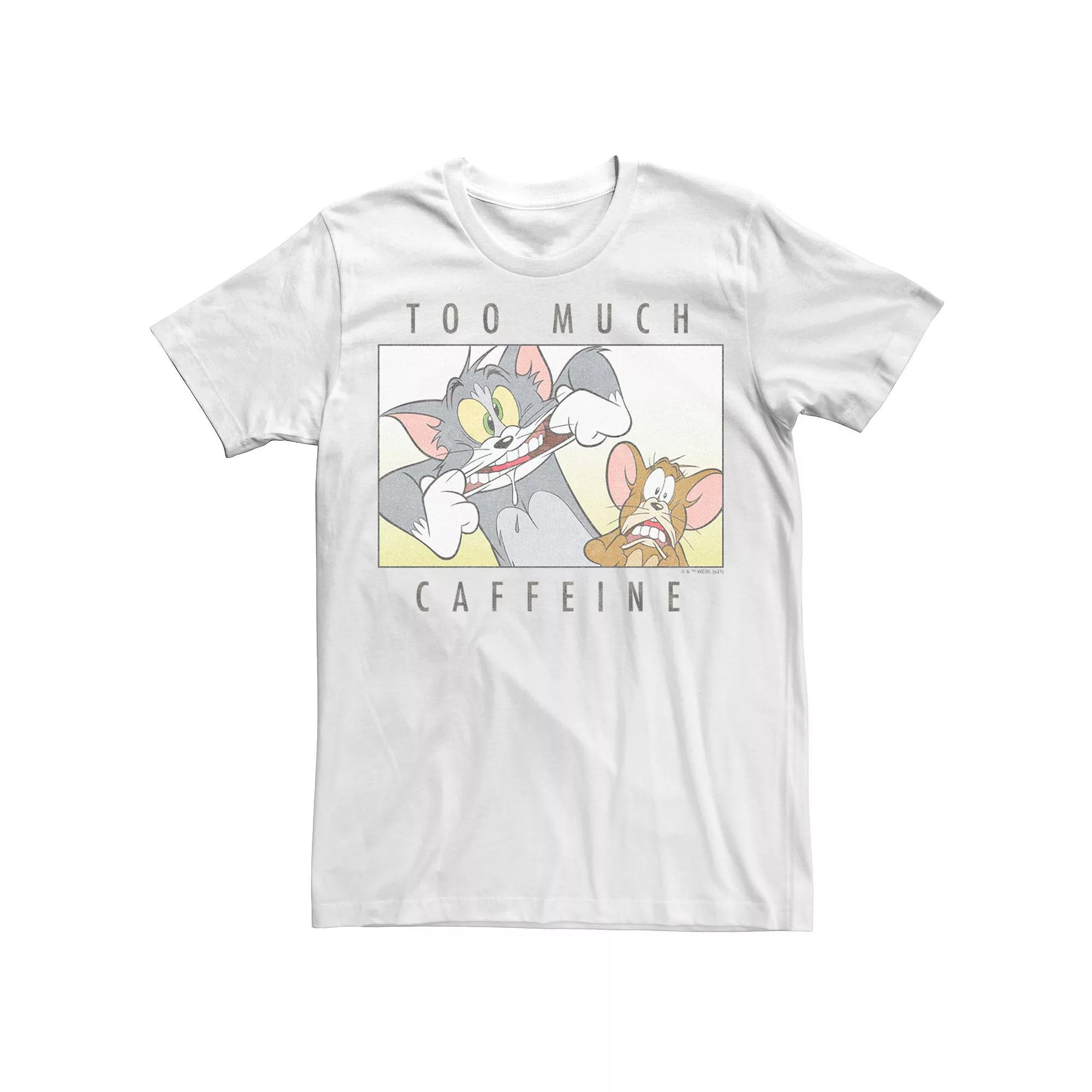 Big & Tall Tom And Jerry Too Much Caffeine Graphic Tee, Men's, Size: XXL Tall, White Product Image