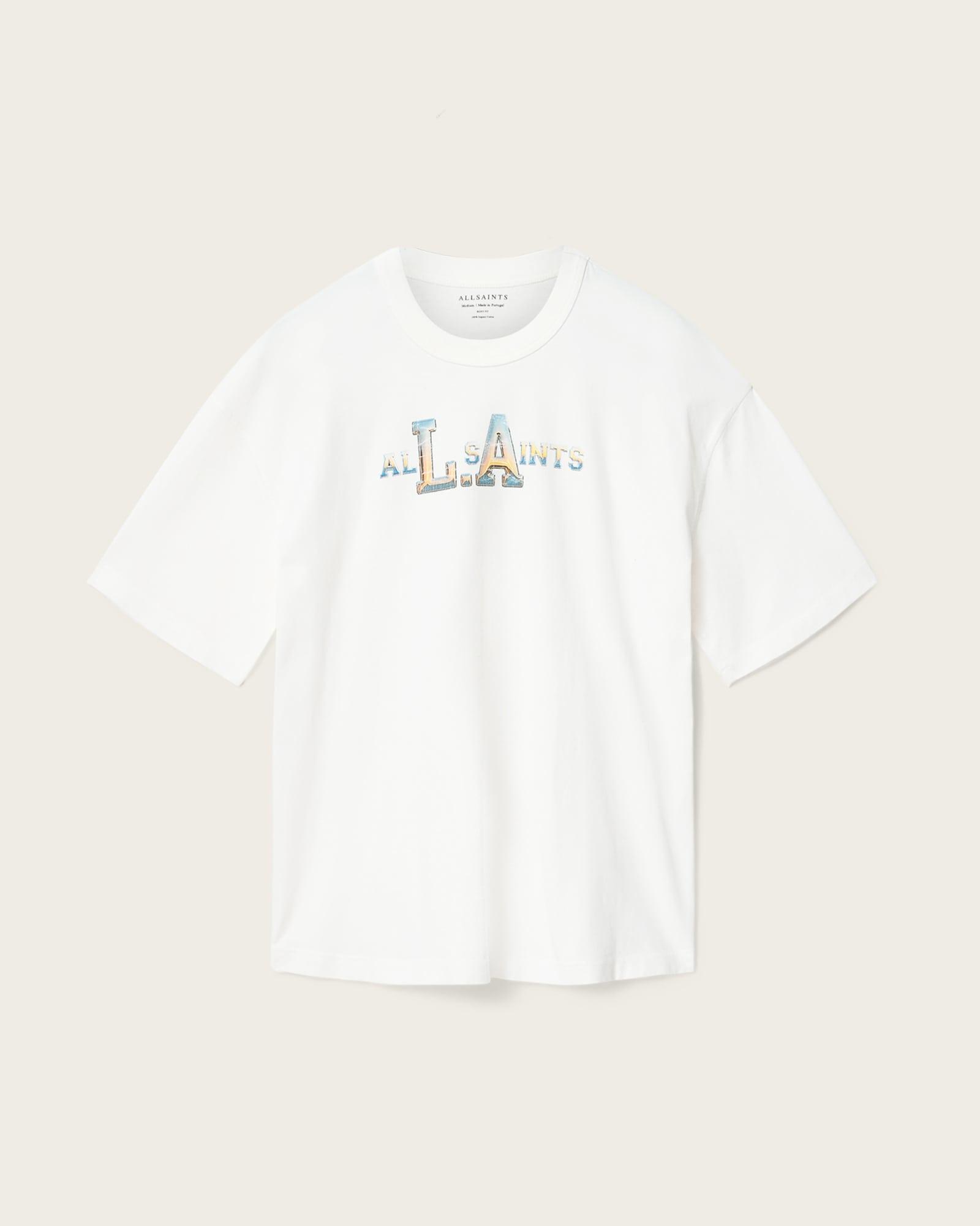Angelino Boxy Short Sleeve Graphic T-Shirt Chalk White | ALLSAINTS US Product Image