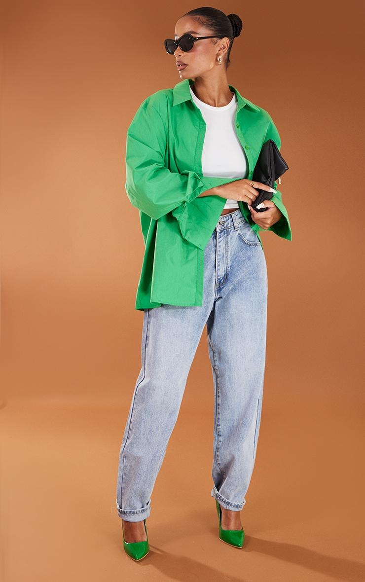 Green Oversized Cuff Shirt Product Image