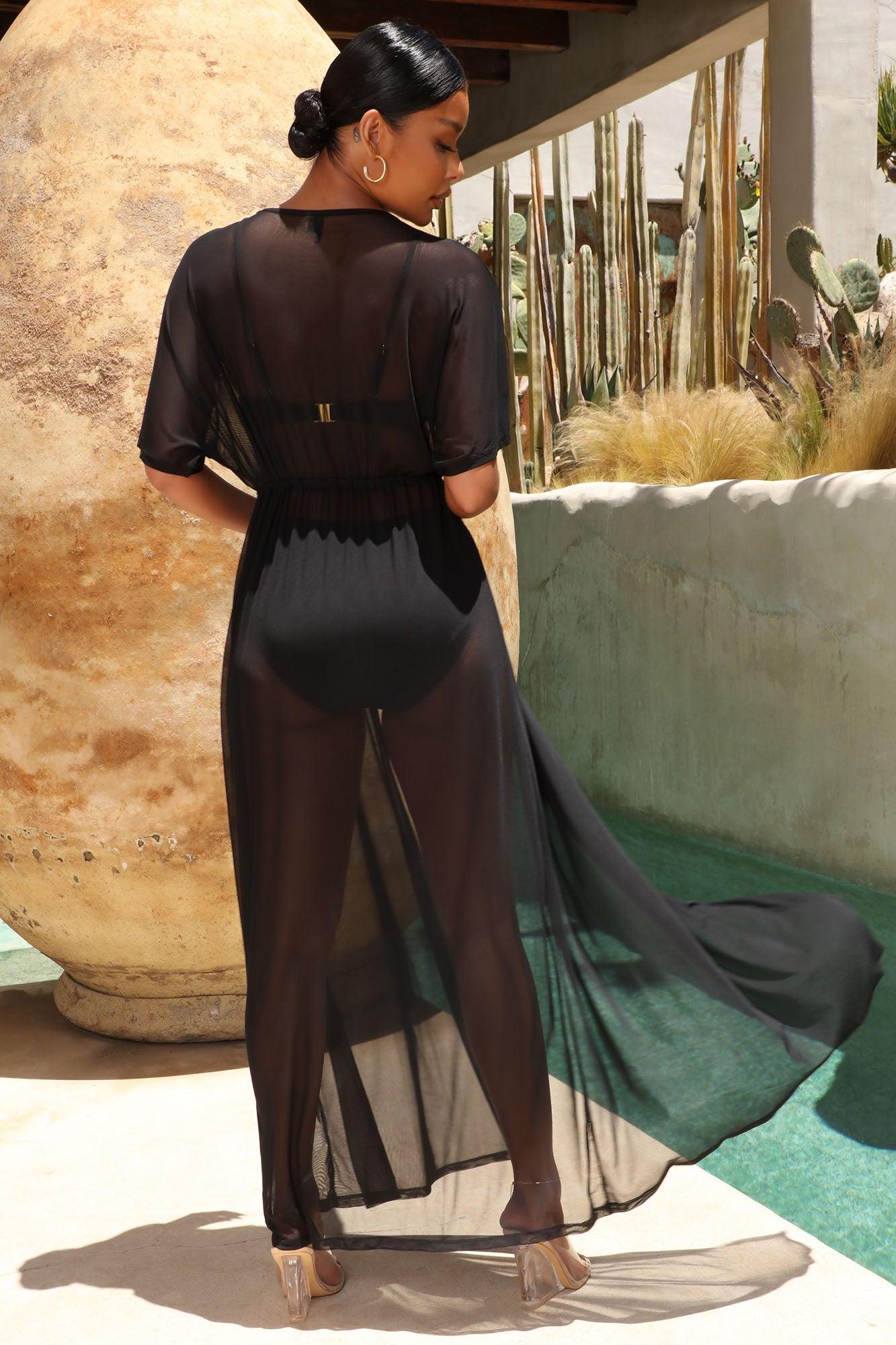 Got It Covered Mesh Cover Up - Black Product Image