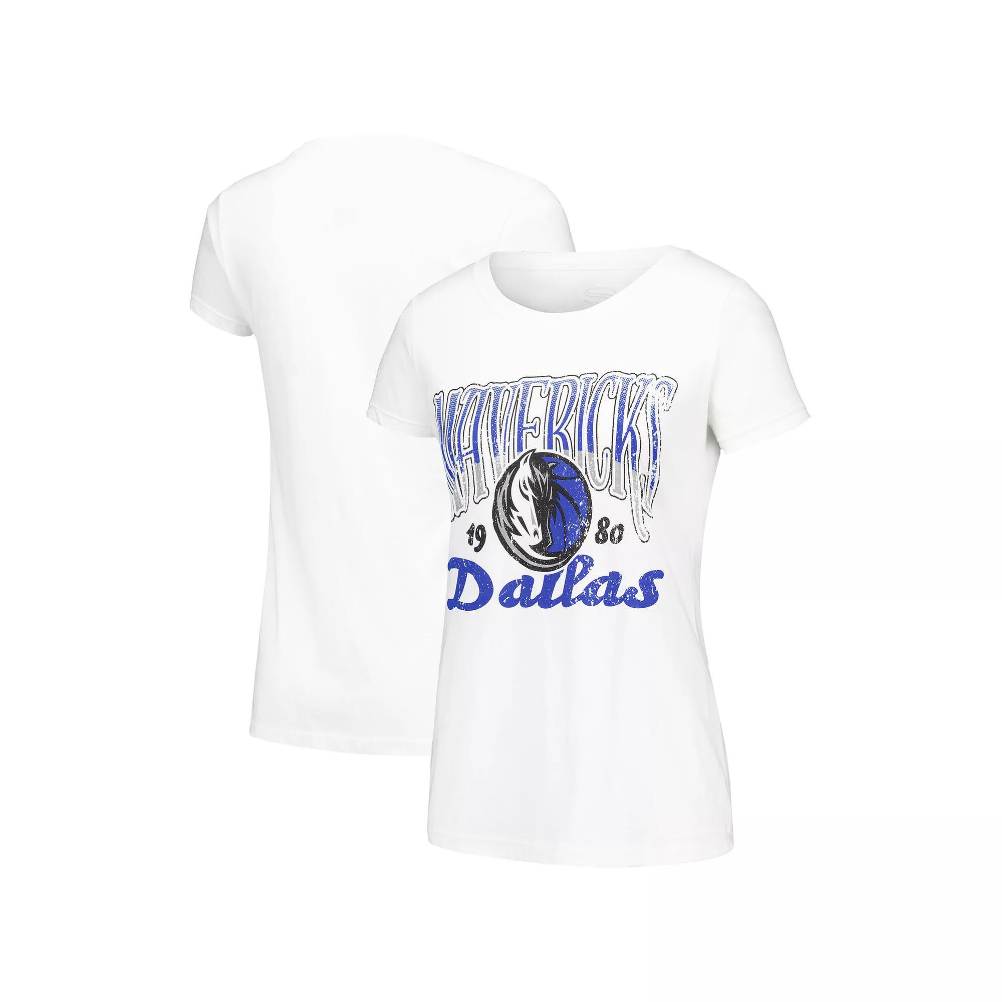 Women's Stadium Essentials White Dallas Mavericks Sky High T-Shirt,  Product Image