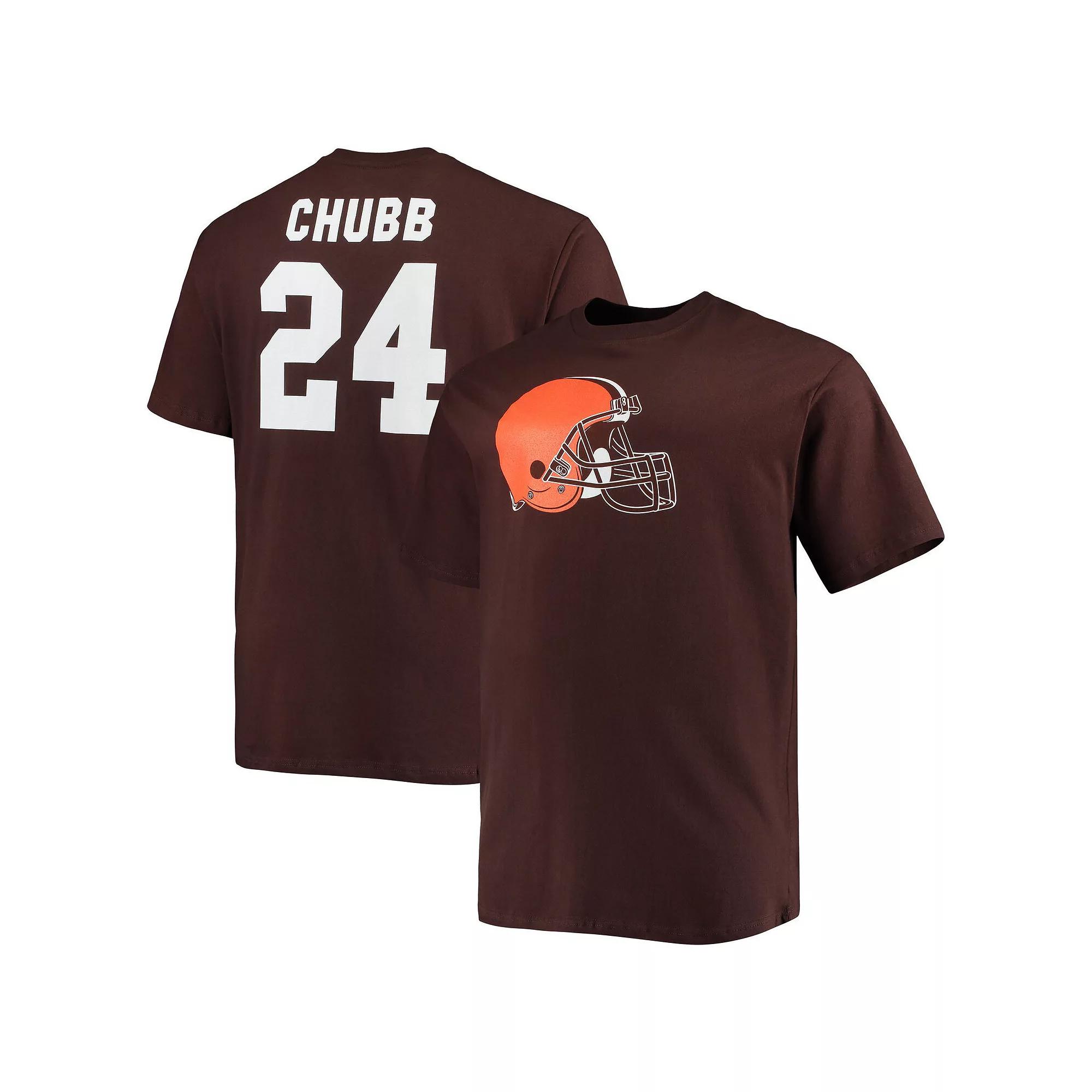 Men's Fanatics Branded Nick Chubb Brown Cleveland Browns Big & Tall Player Name & Number T-Shirt, Size: 4XB Product Image