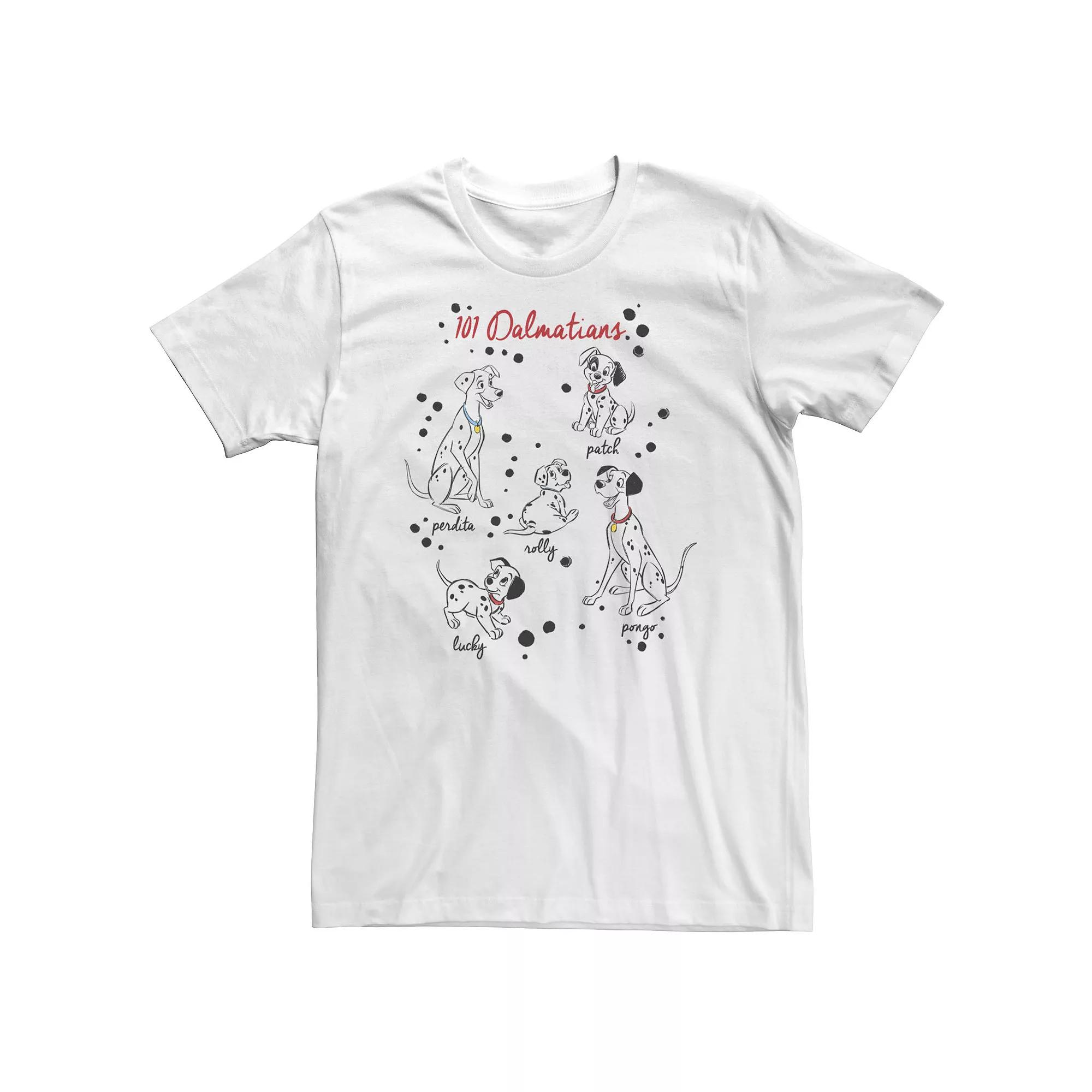 Big & Tall Disney 101 Dalmatians Puppy Names Tee, Men's,  Product Image
