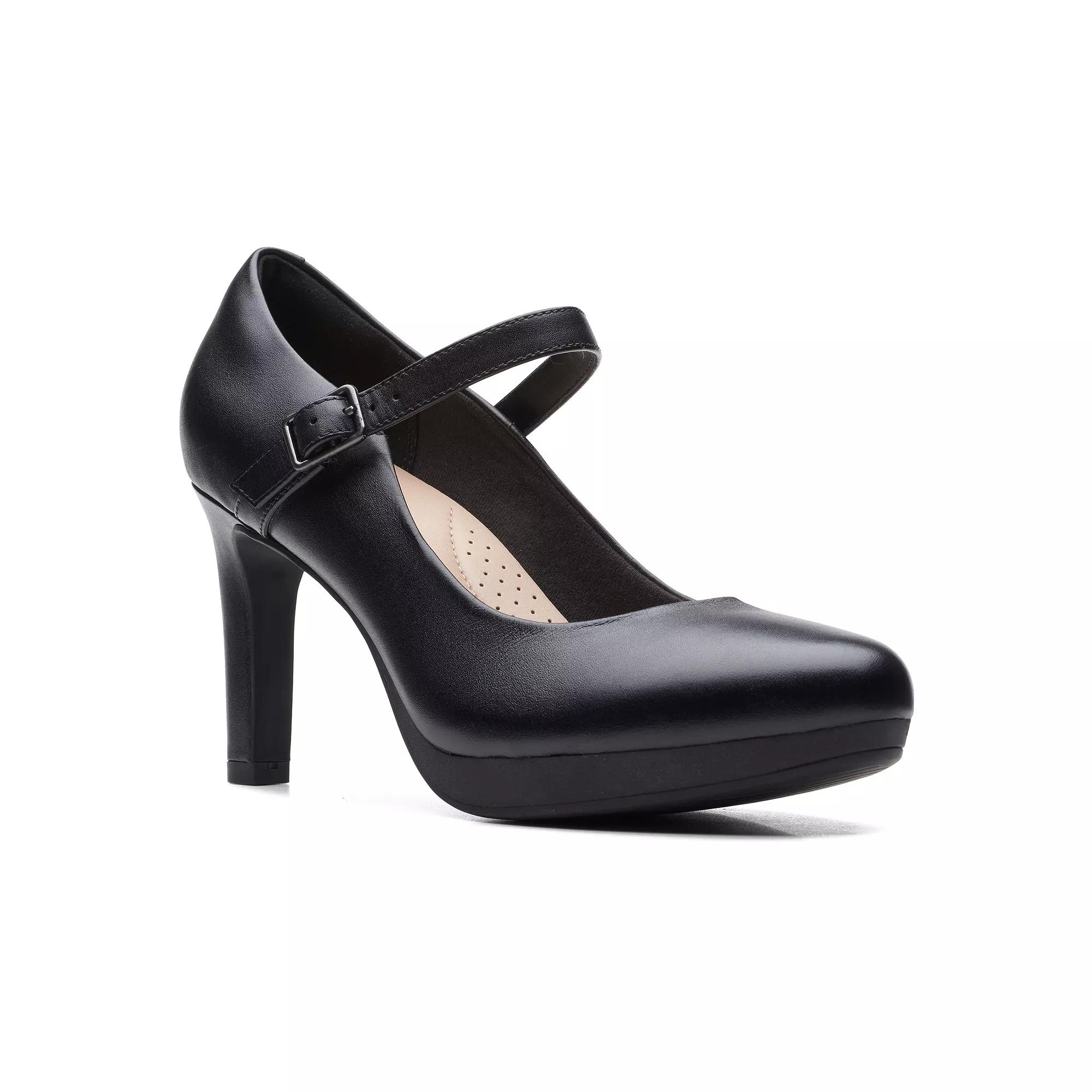 Clarks® Ambyr Shine Women's Leather Pumps, Size: 8.5, Black Product Image