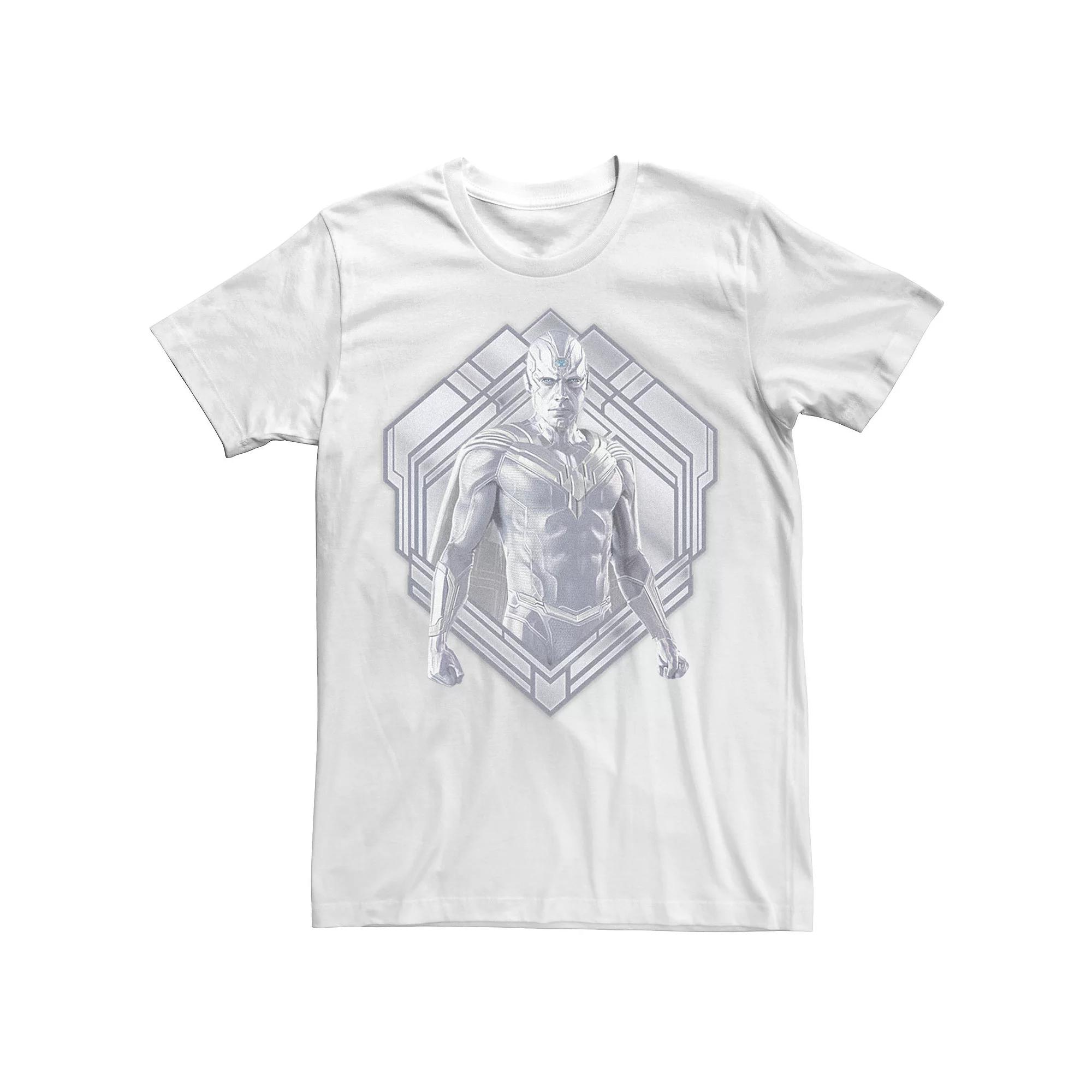 Men's Marvel WandaVision The Vision White Appearance Geometric Tee,  Product Image