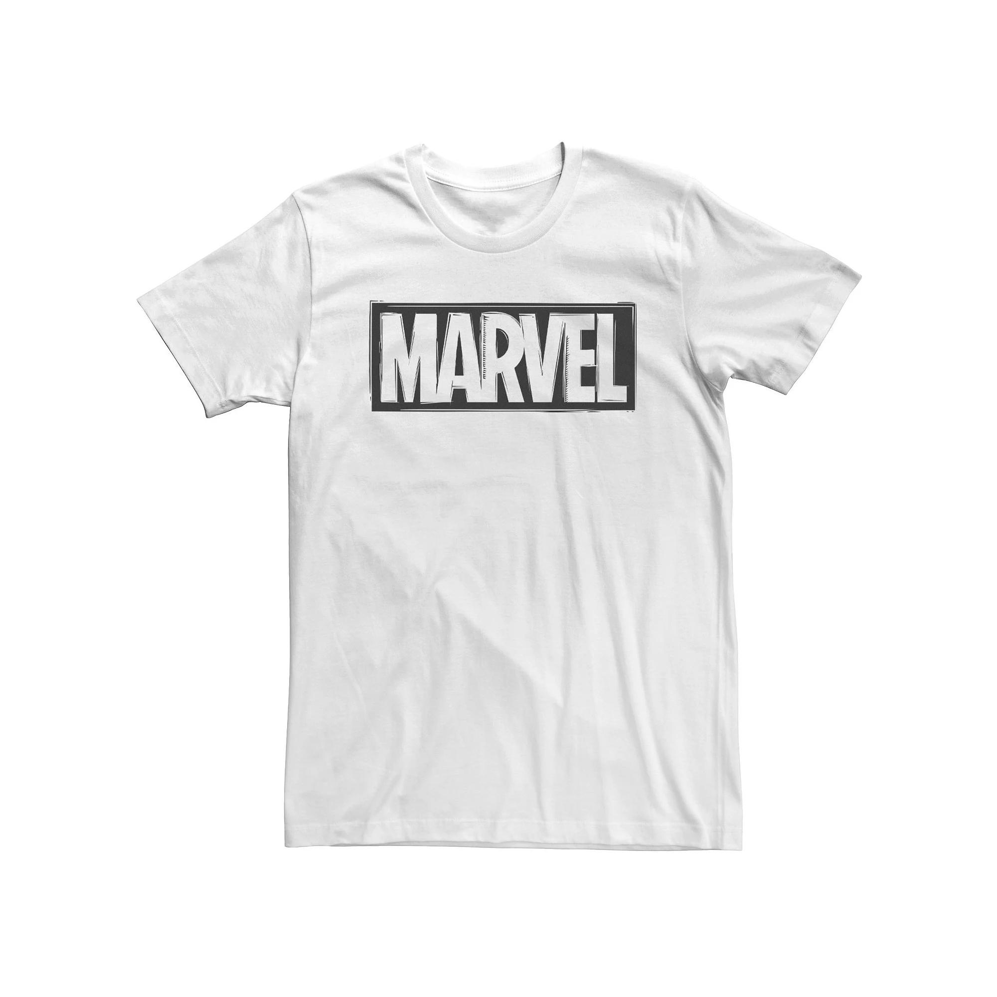 Big & Tall Marvel Woodcut Logo Tee, Men's, Size: 3XL, White Product Image