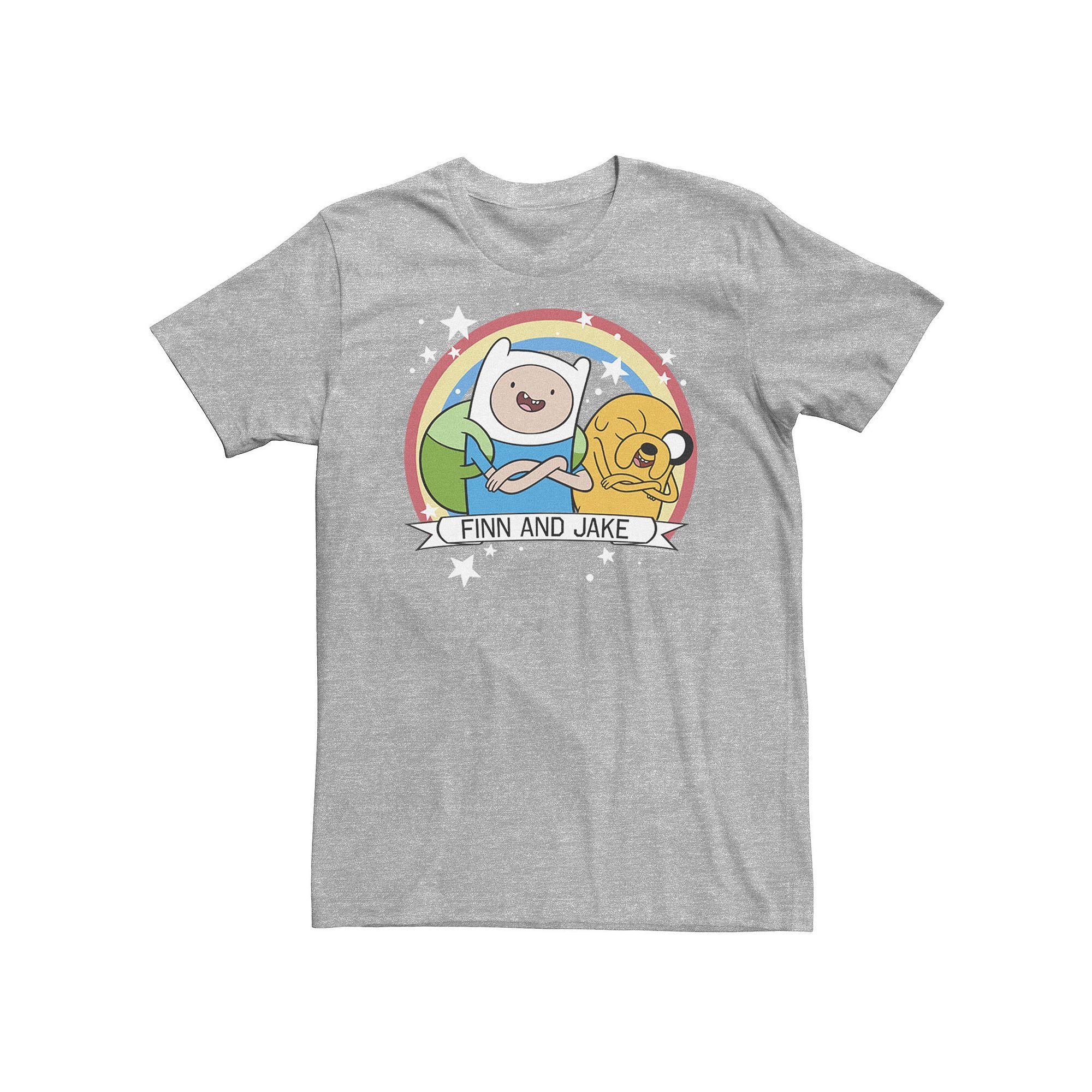 Big & Tall Cartoon Network Adventure Time Finn & Jake Rainbow Banner Tee, Men's,  Product Image