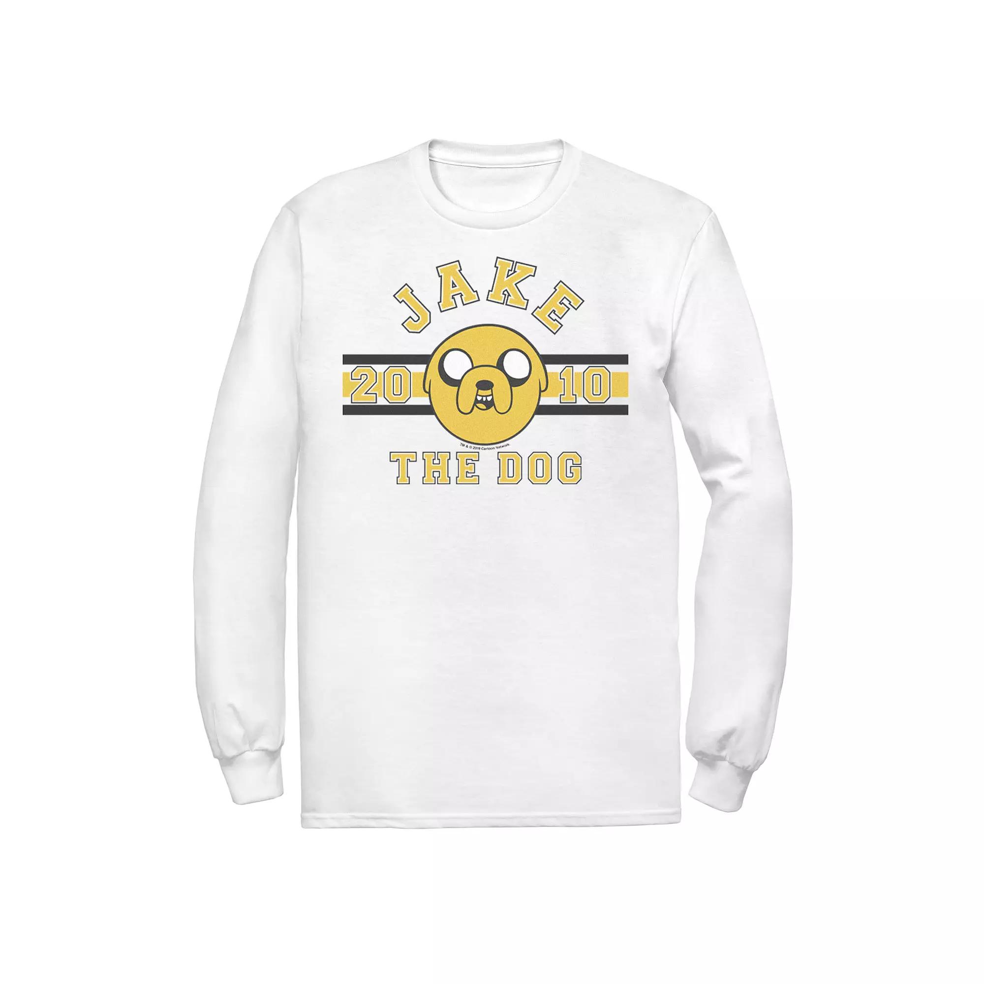 Men's Adventure time Jake The Dog 2010 Head Shot Long Sleeve Tee, Size: Large, White Product Image