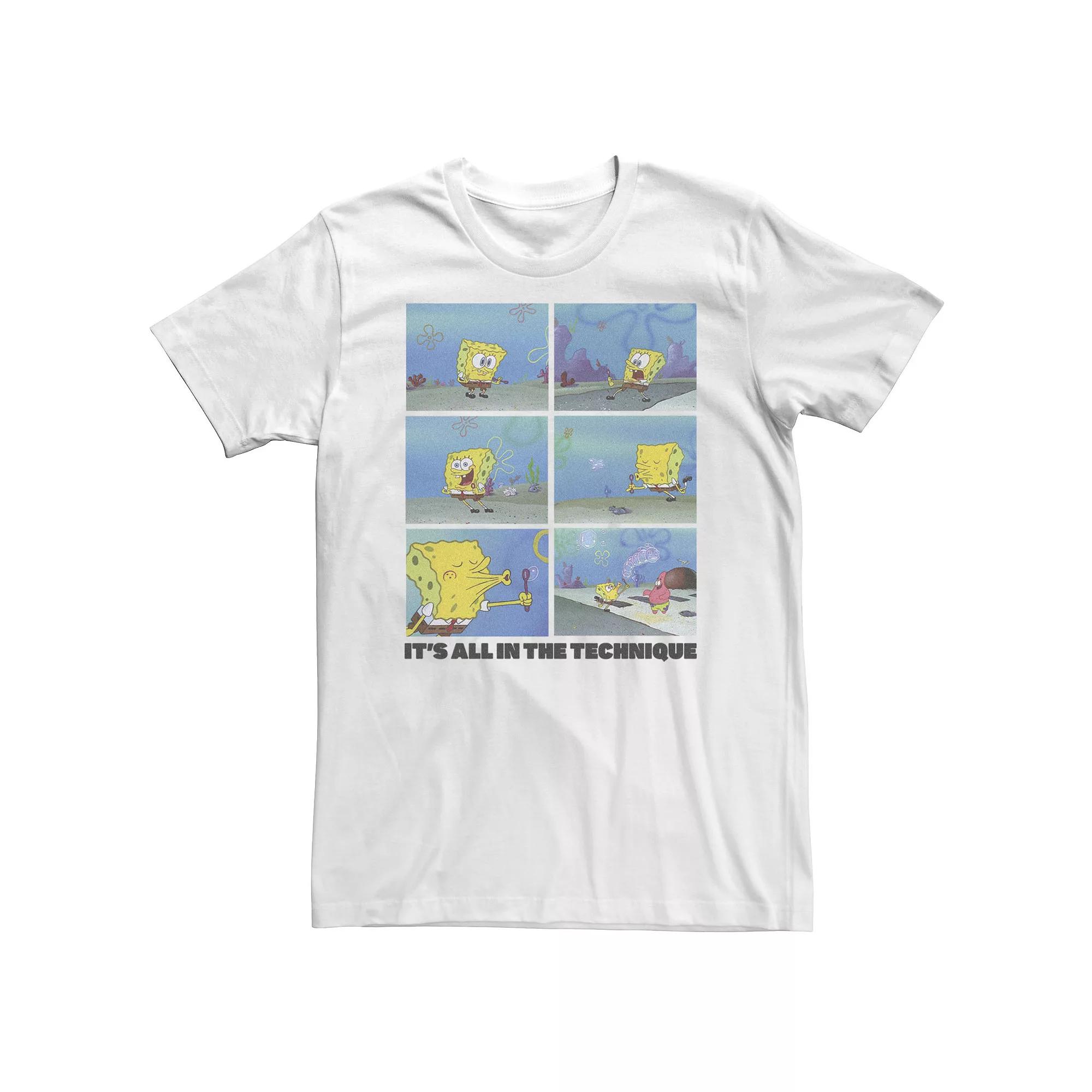 Big & Tall SpongeBob SquarePants "It's All In The Technique" Tee, Men's, Size: 5XL, White Product Image