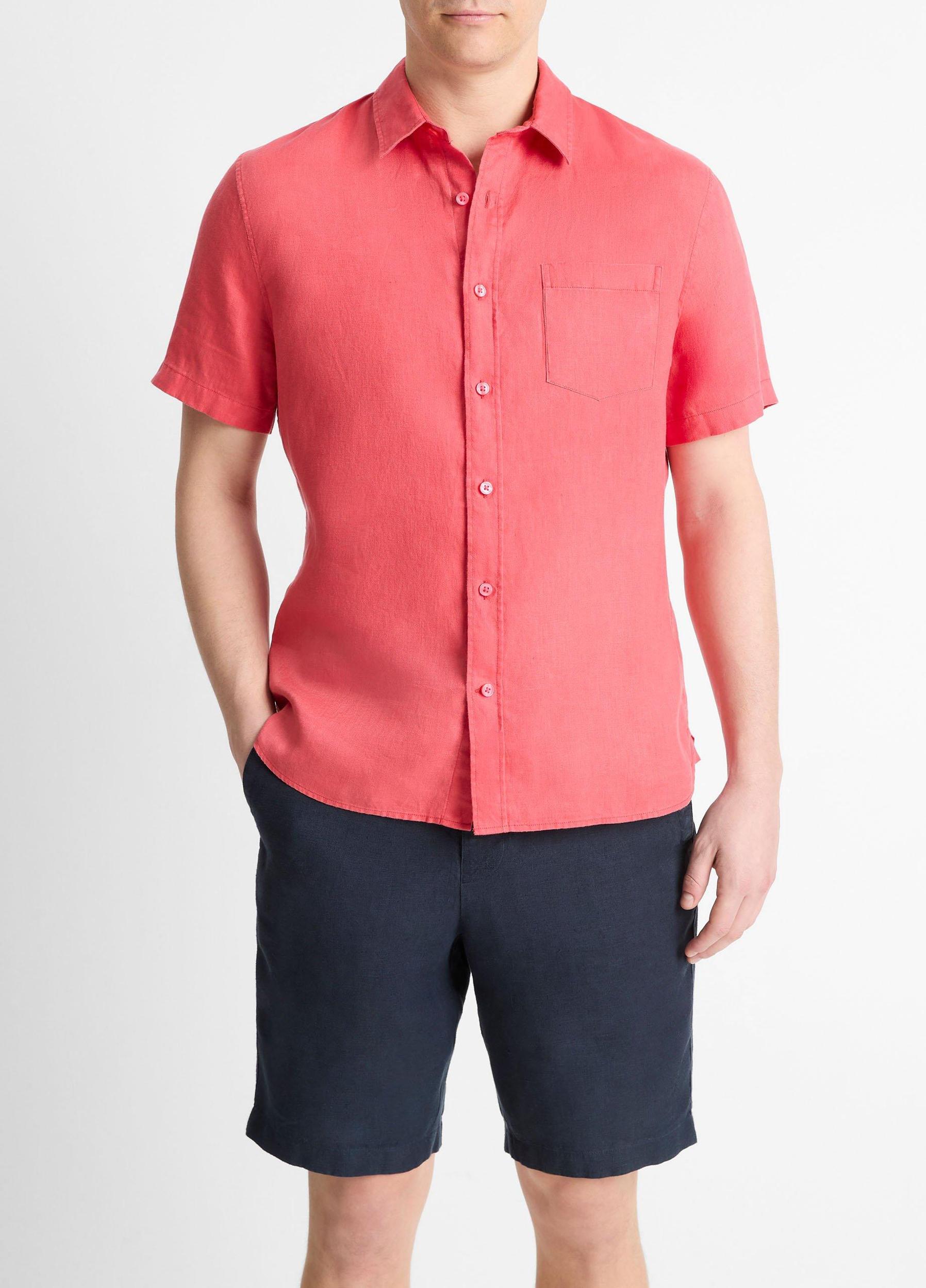 Linen Short-Sleeve Shirt Product Image